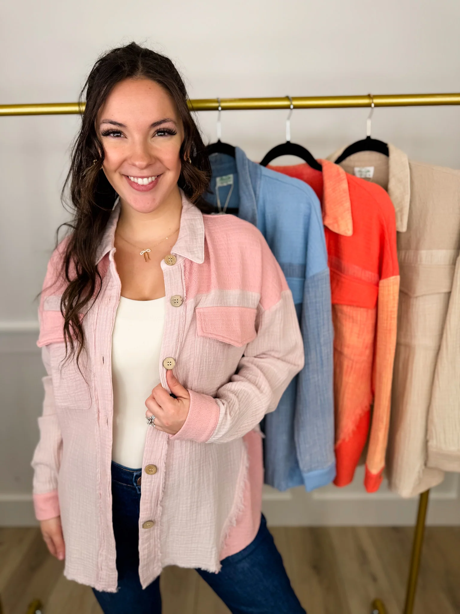 Special Days Cotton Long Sleeve Avery Mae Button Up Top - 4 colors!