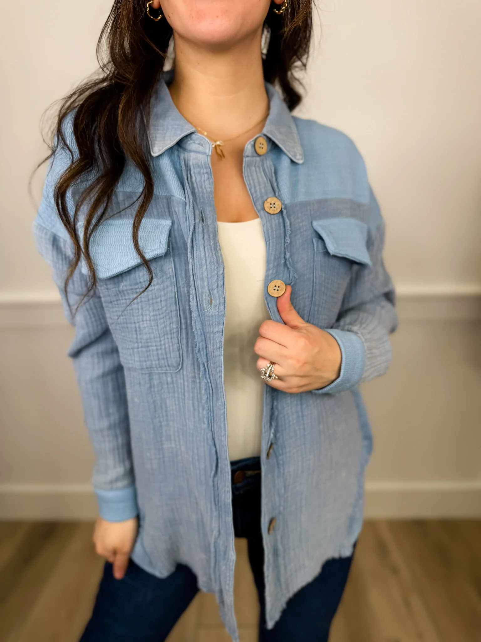 Special Days Cotton Long Sleeve Avery Mae Button Up Top - 4 colors! - Image 2