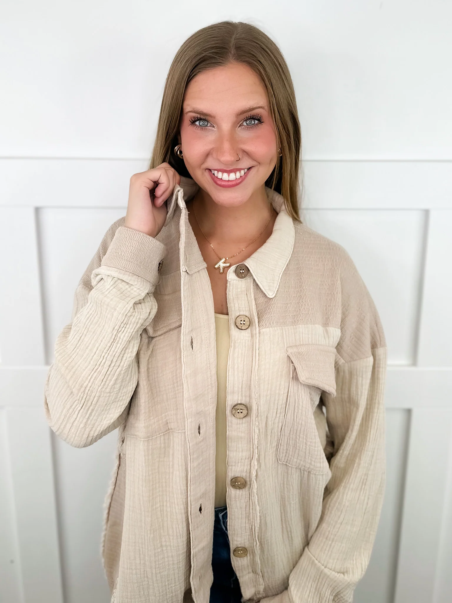Special Days Cotton Long Sleeve Avery Mae Button Up Top - 4 colors! - Image 5