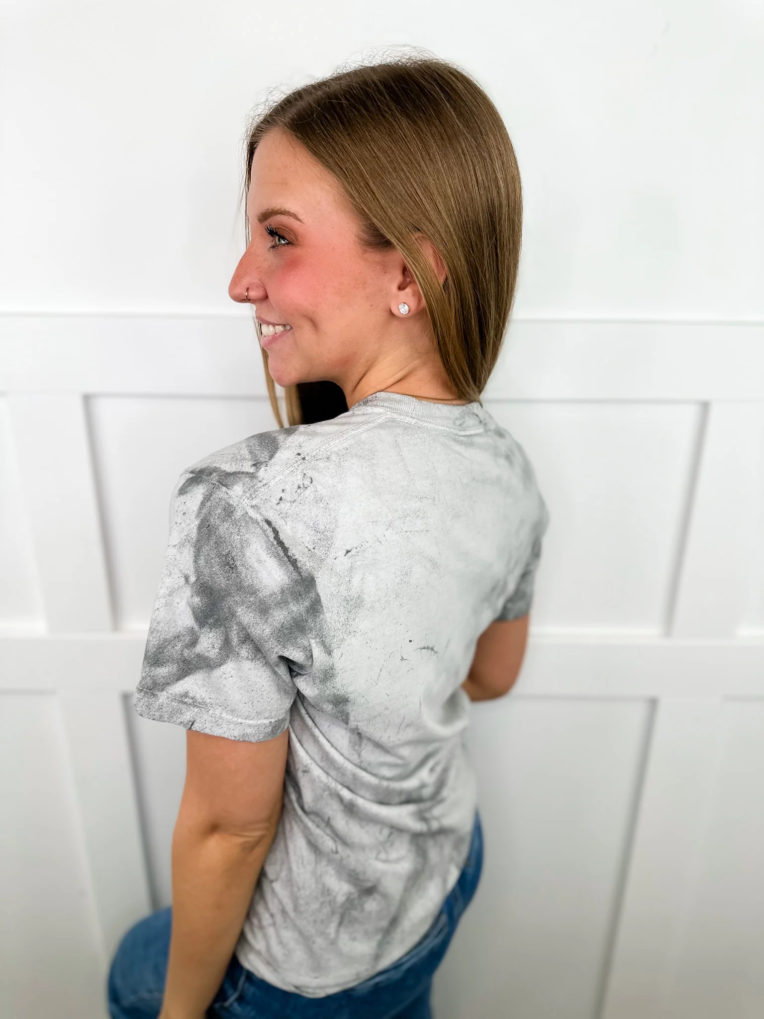 Spooky Halloween Cotton Short Sleeve Grey Avery Mae Graphic Tee Shirt - Image 2