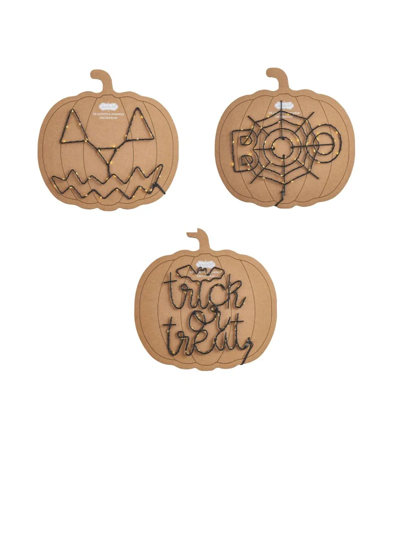 Spooky Halloween Metal Light Up Pumpkin Decorations - 3 options!