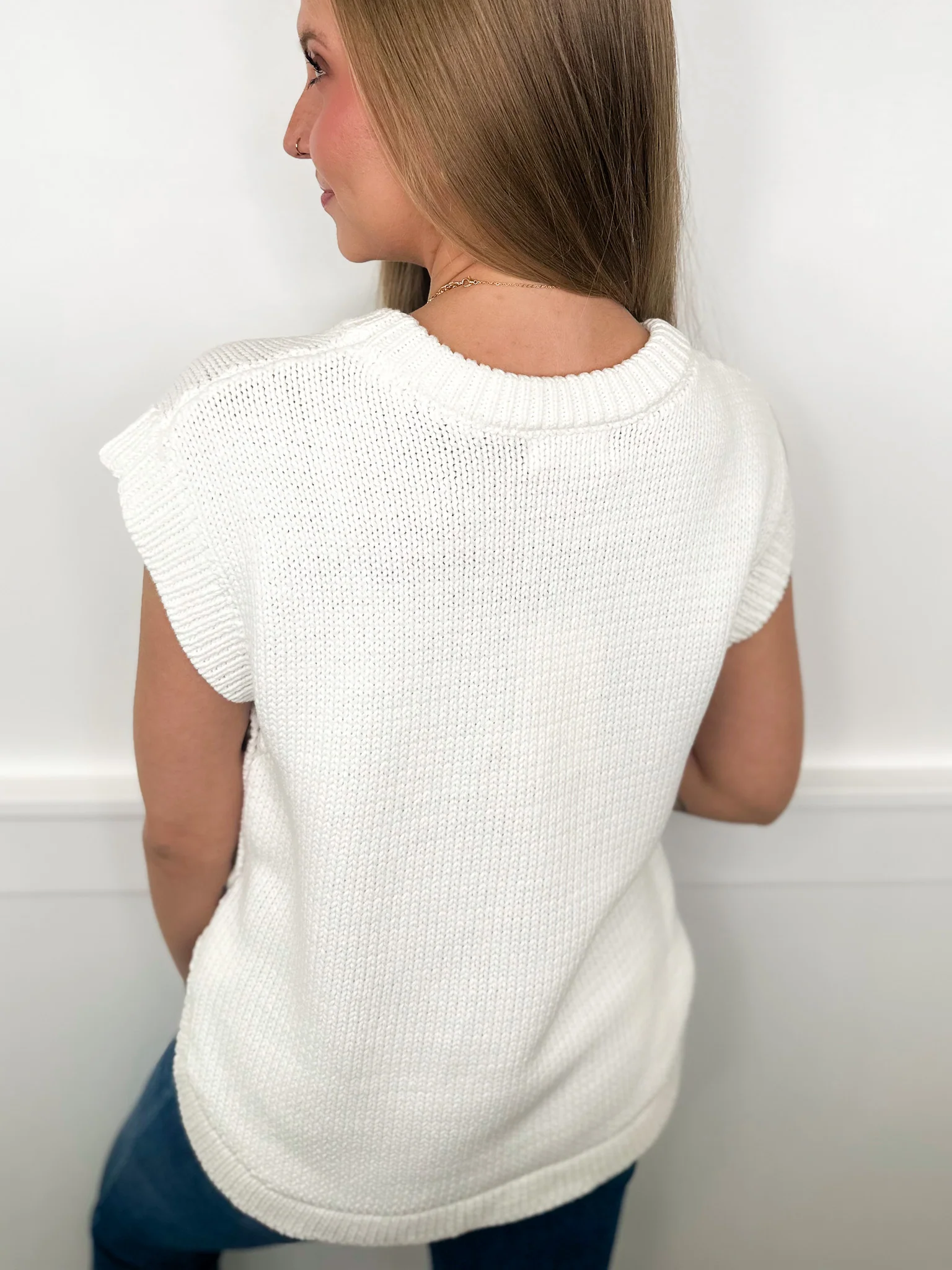 Spread the Word Cotton Blend Short Sleeve Avery Mae Sweater Vest - 4 colors! - Image 3