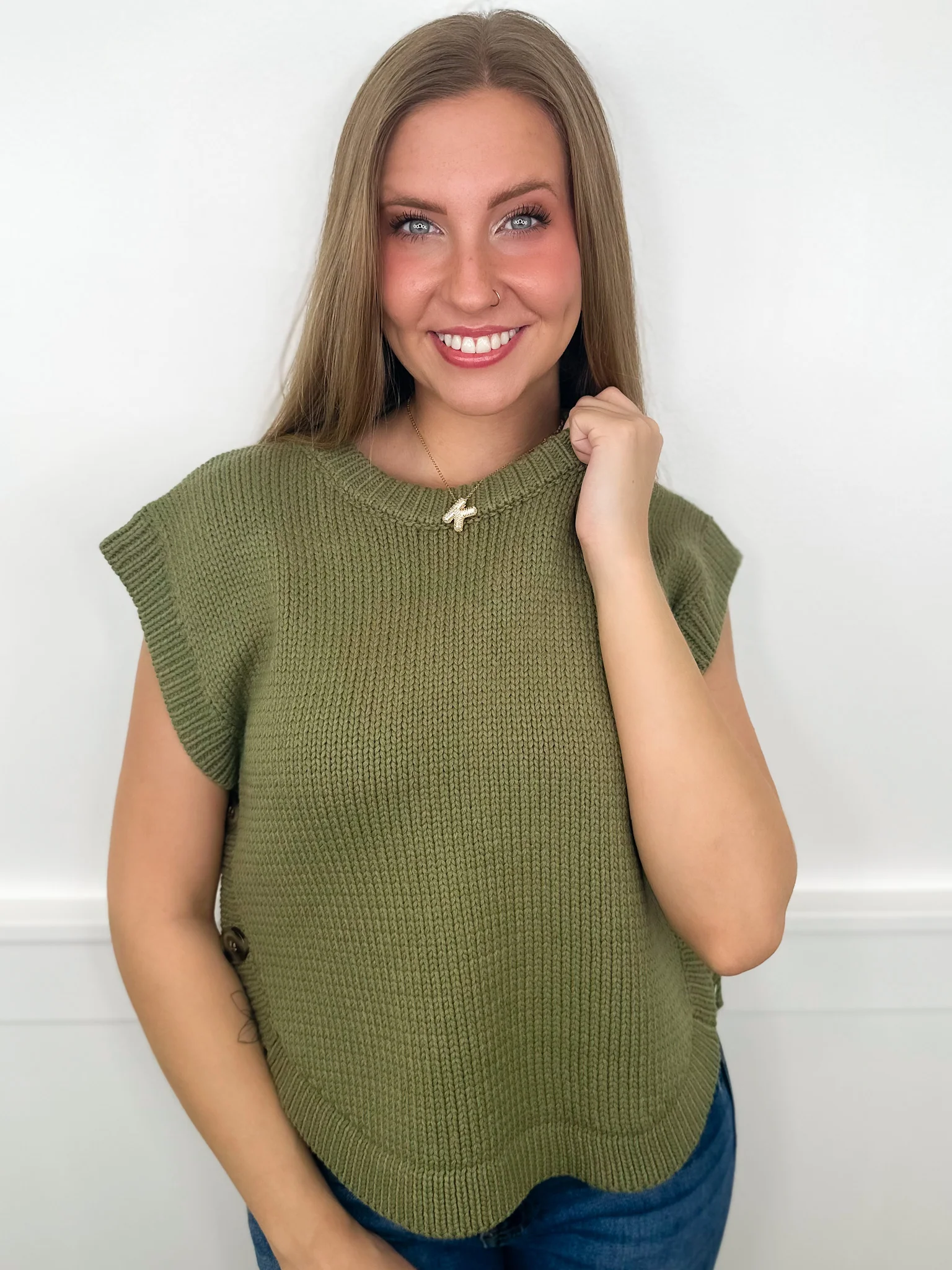 Spread the Word Cotton Blend Short Sleeve Avery Mae Sweater Vest - 4 colors! - Image 4