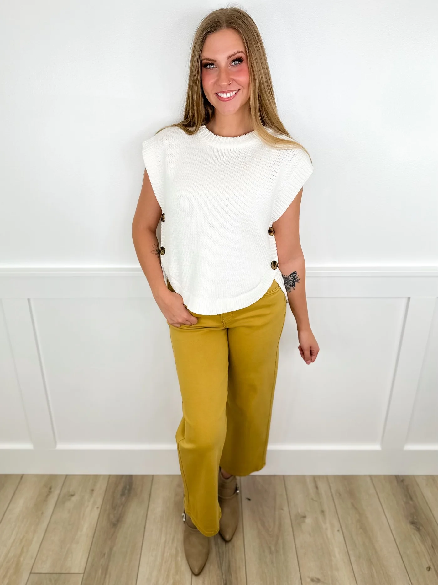 Spread the Word Cotton Blend Short Sleeve Avery Mae Sweater Vest - 4 colors! - Image 7