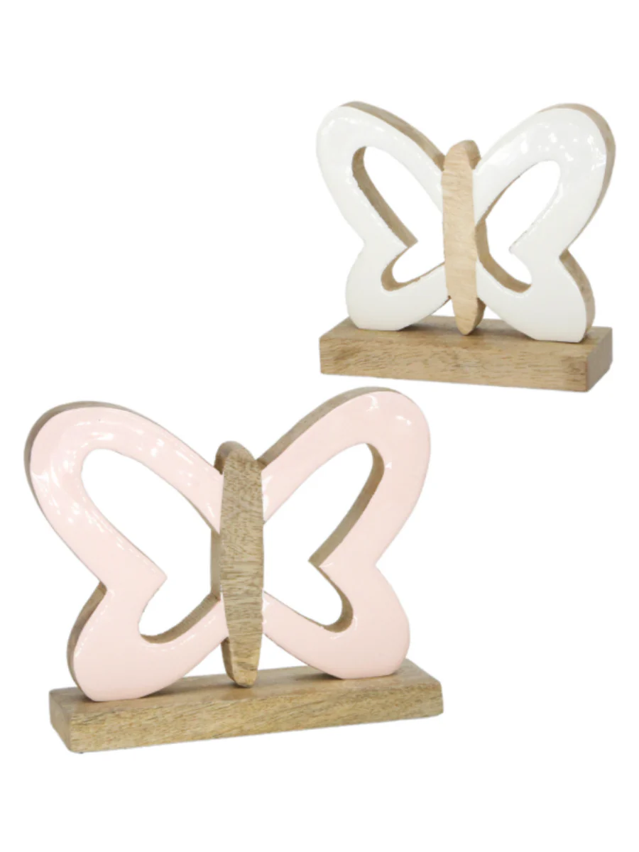 Spring Butterfly Wood Shelf Sitter Set