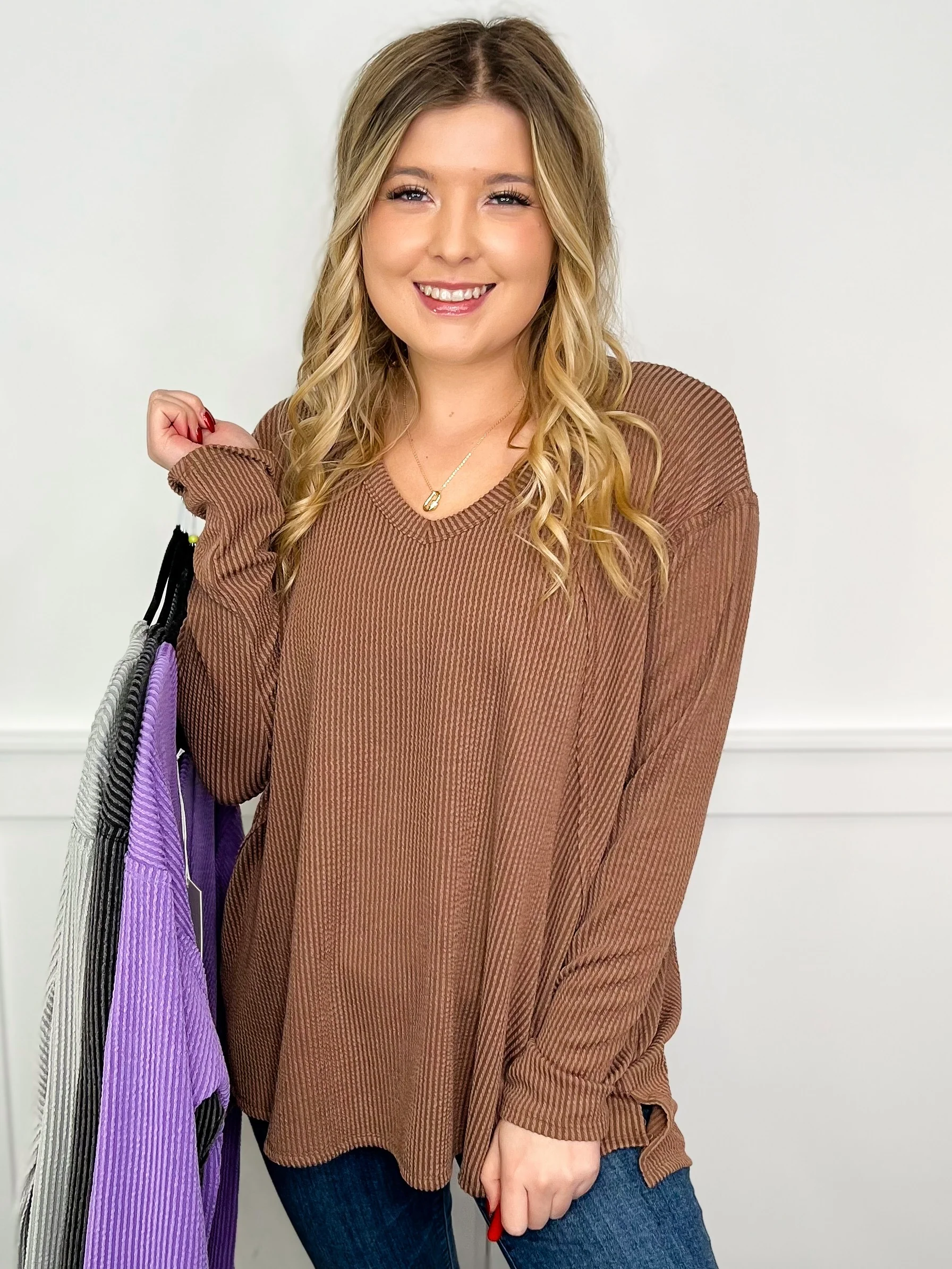 Still Gets to Me Ribbed Long Sleeve Avery Mae Top - 4 colors!