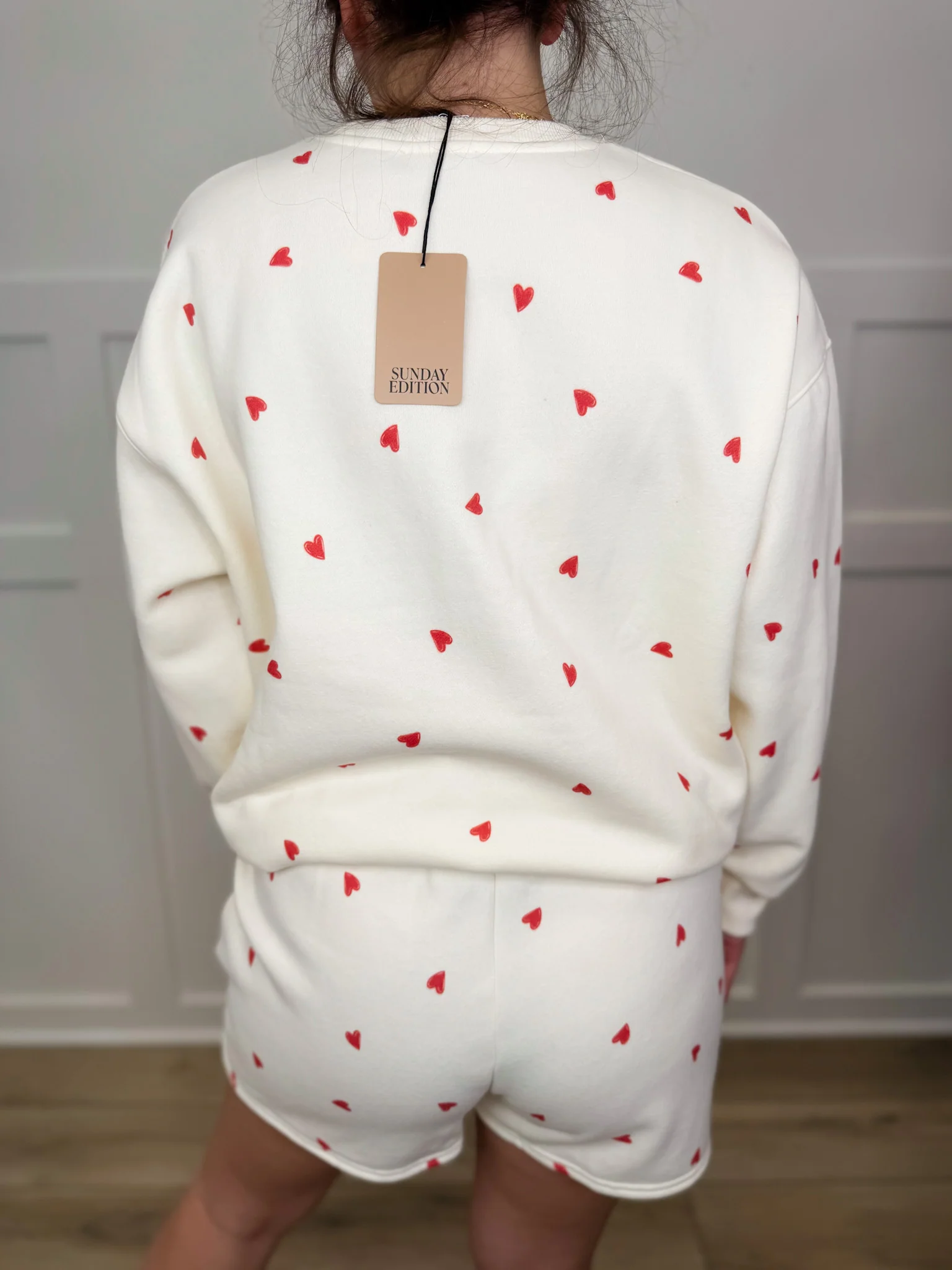 Sunday Sweetheart Cotton Blend Long Sleeve Cream Avery Mae Crewneck Sweatshirt - Image 2