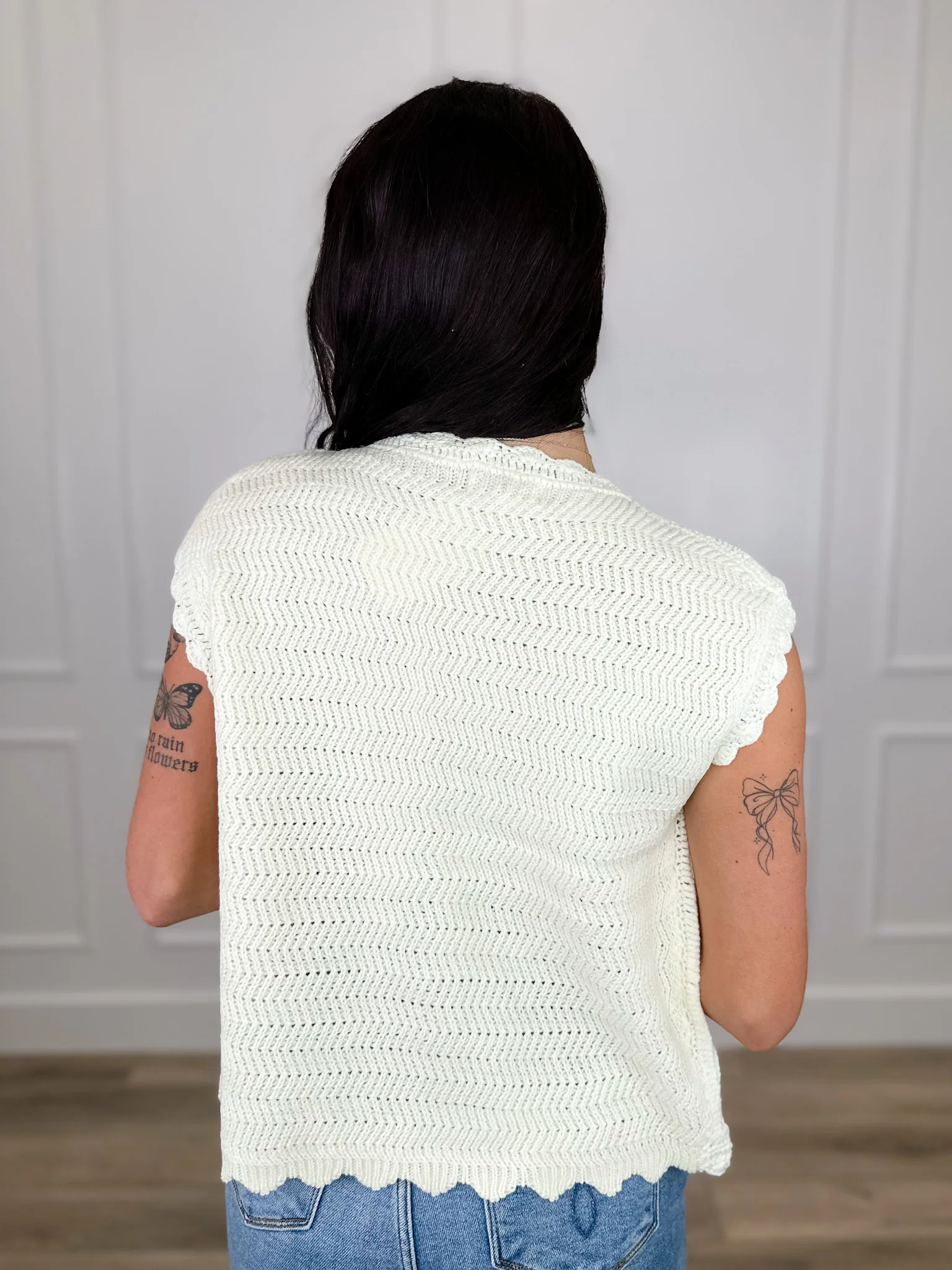 Sunflower Feelings Crochet Cream Avery Mae Button Up Top - Image 2