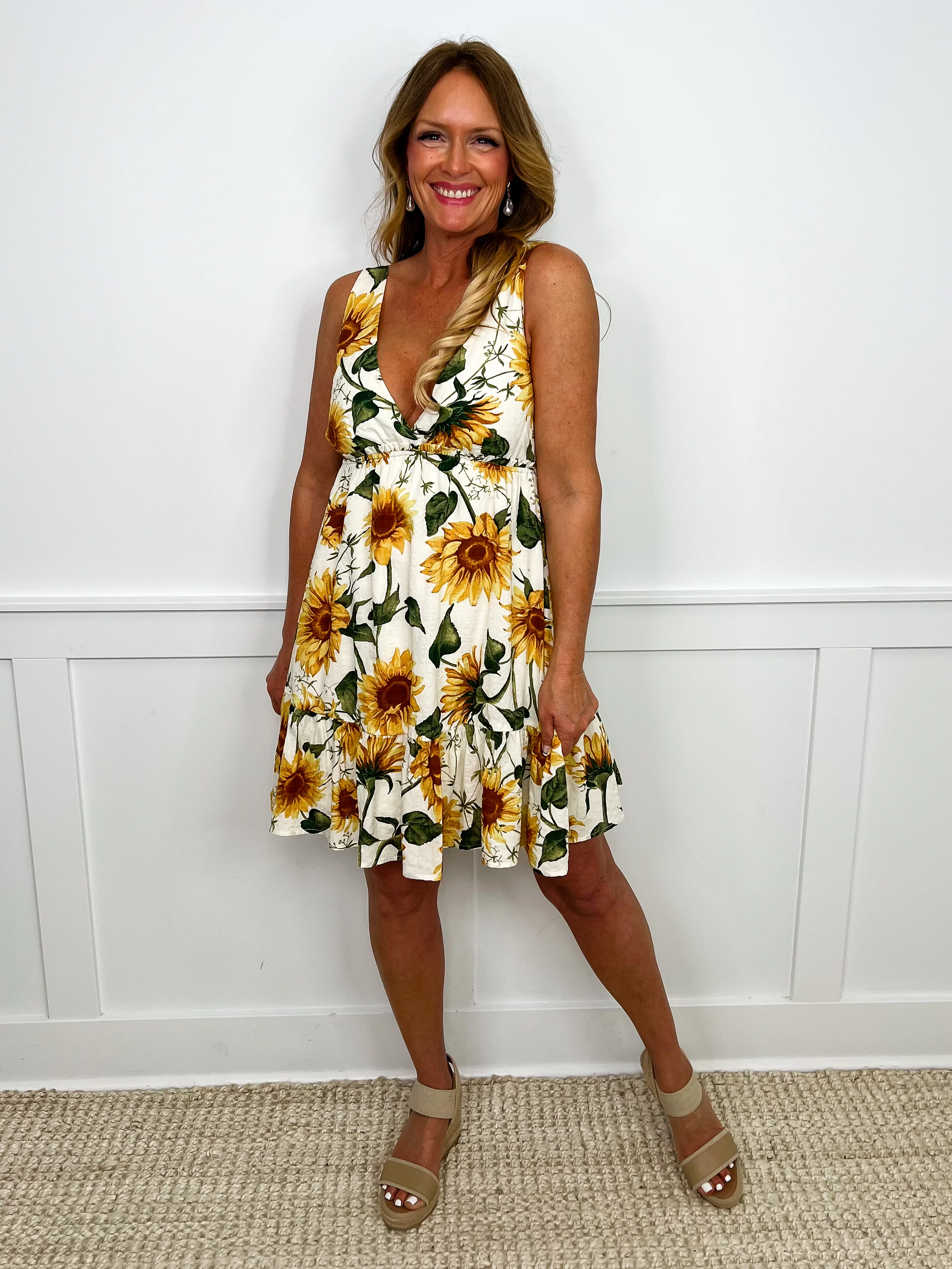 Sunflower Fun Ivory Avery Mae Dress