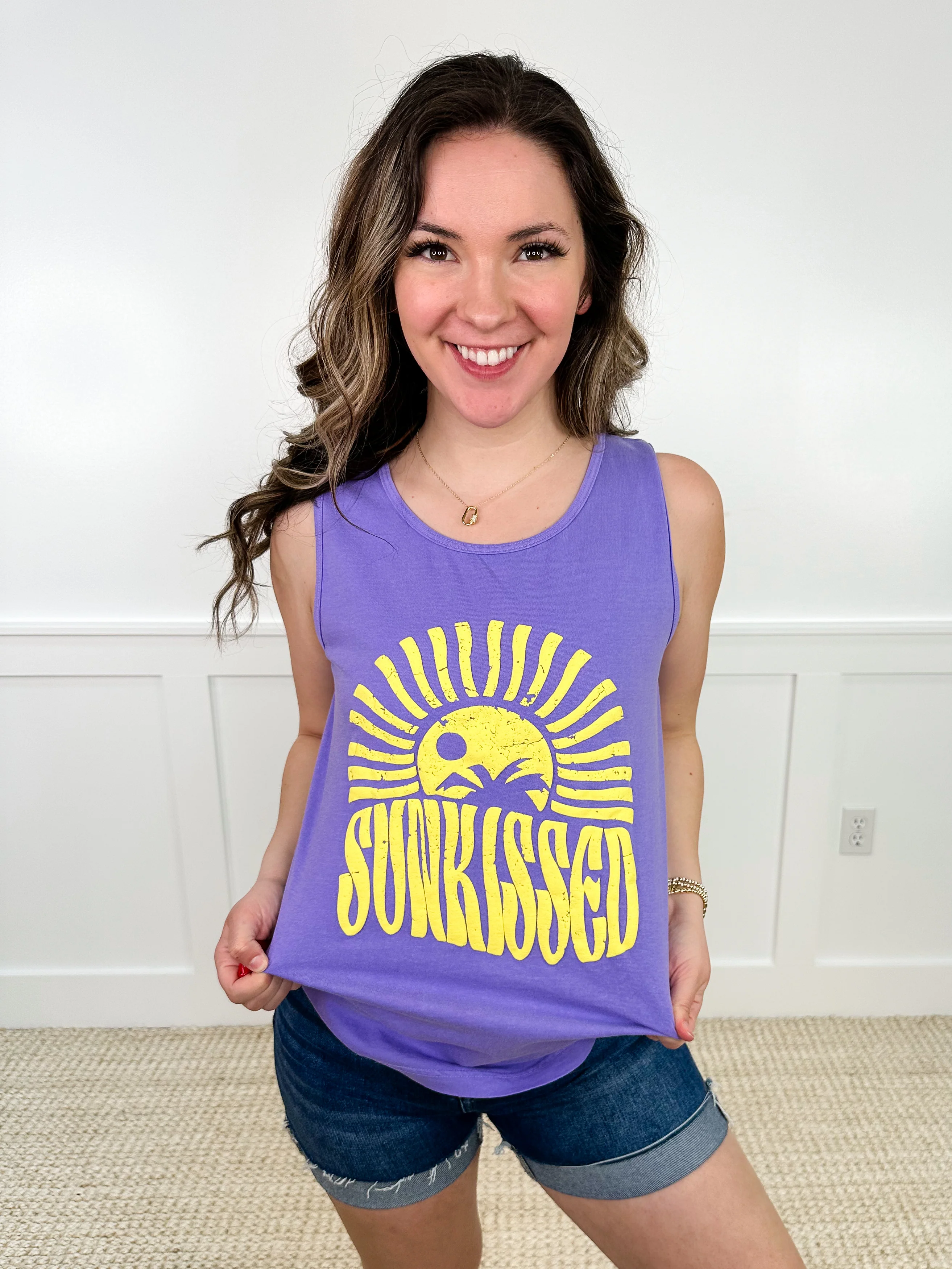 Sunkissed & Sunshine Cotton Avery Mae Graphic Tank top - 4 colors! - Image 3