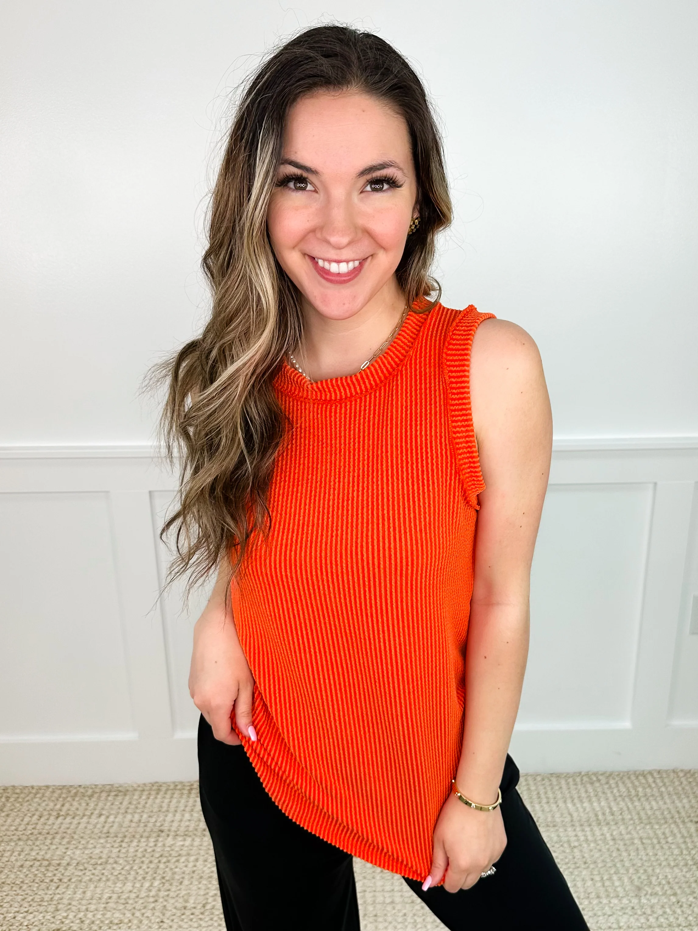 Sunny Day Vibes Ribbed Avery Mae Tunic Tank Top - 4 colors! - Image 3