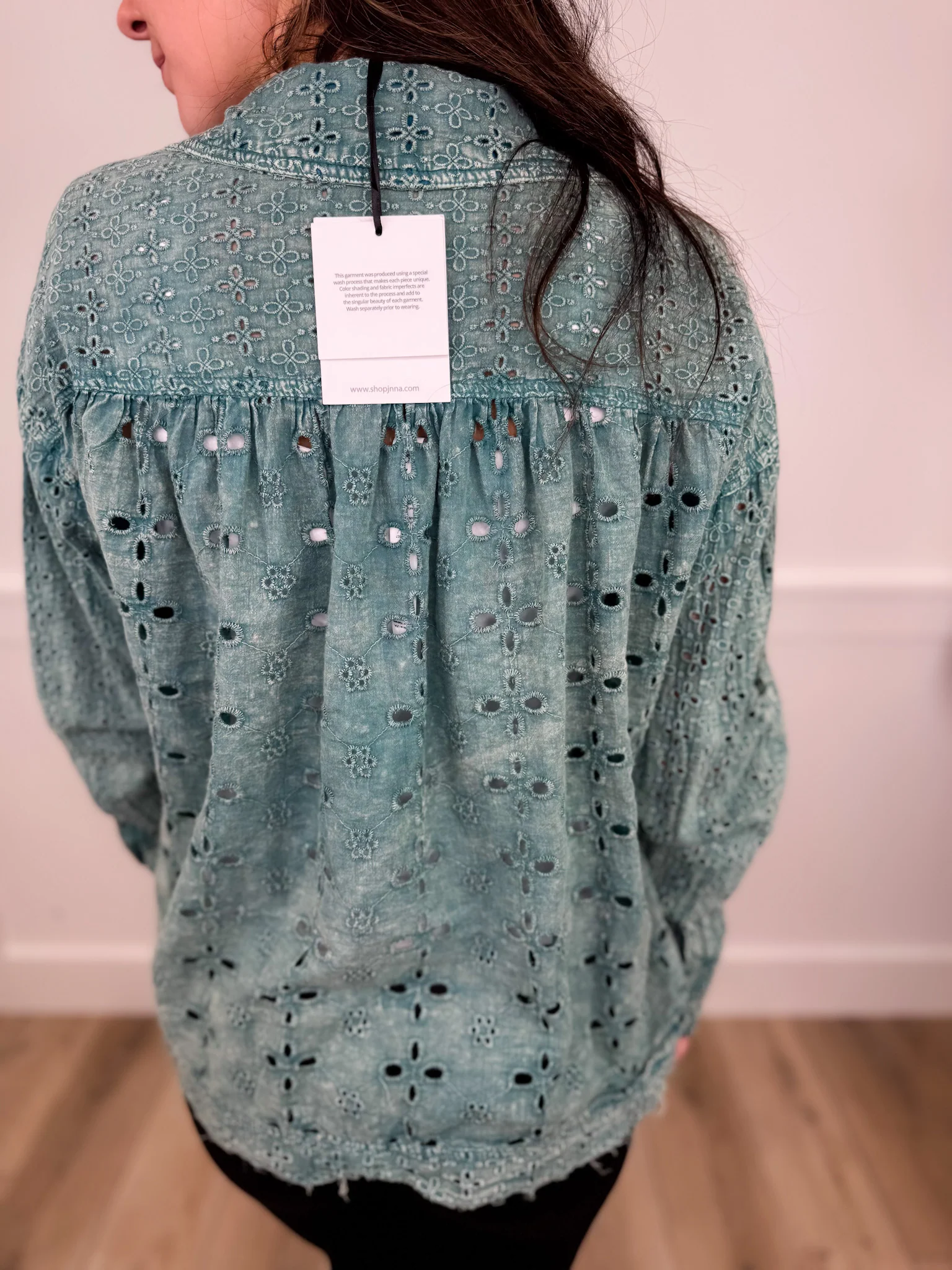 Surely You Must Know Cotton Long Sleeve Teal Avery Mae Button Up Top - Image 2