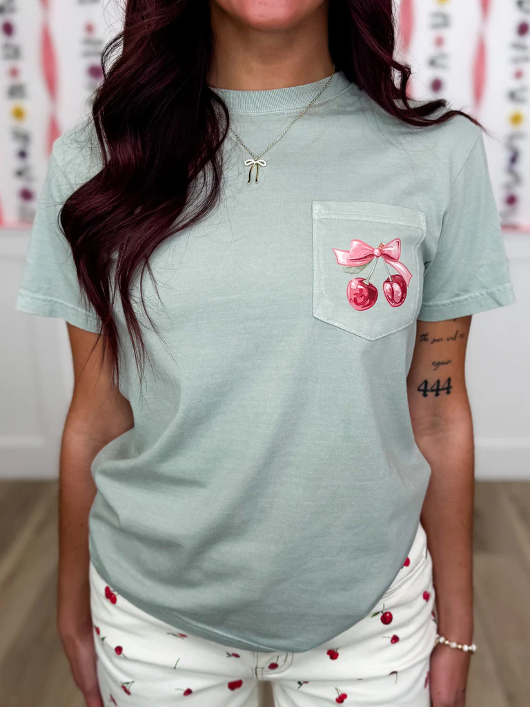 Sweet Pickings Cotton Short Sleeve Green Avery Mae Graphic Tee Shirt (Comfort Colors)