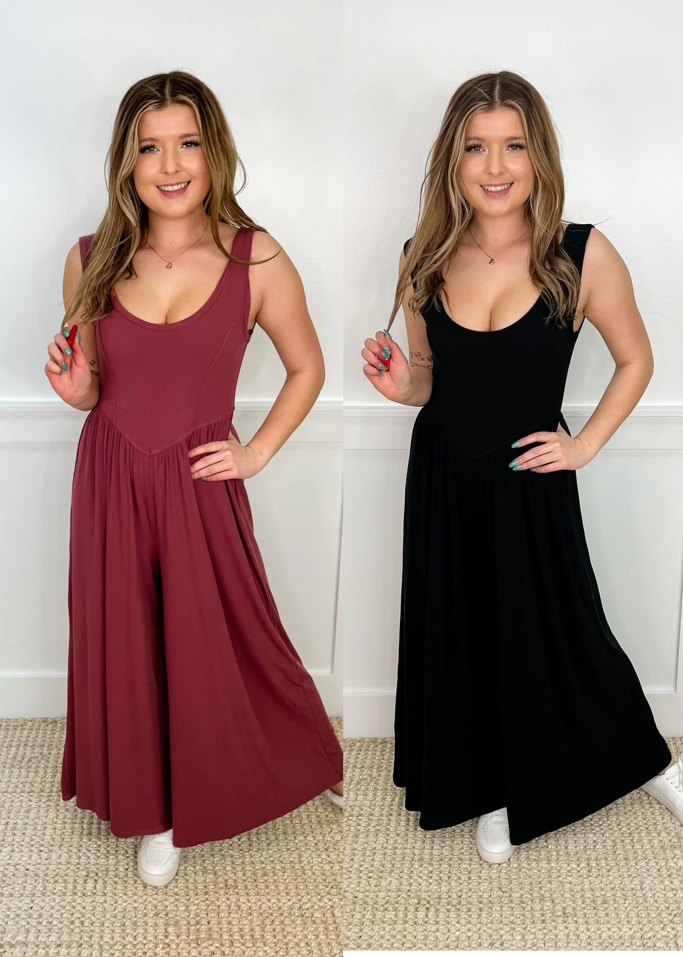 Take a Gamble Rayon Blend Avery Mae Jumpsuit - 2 colors!