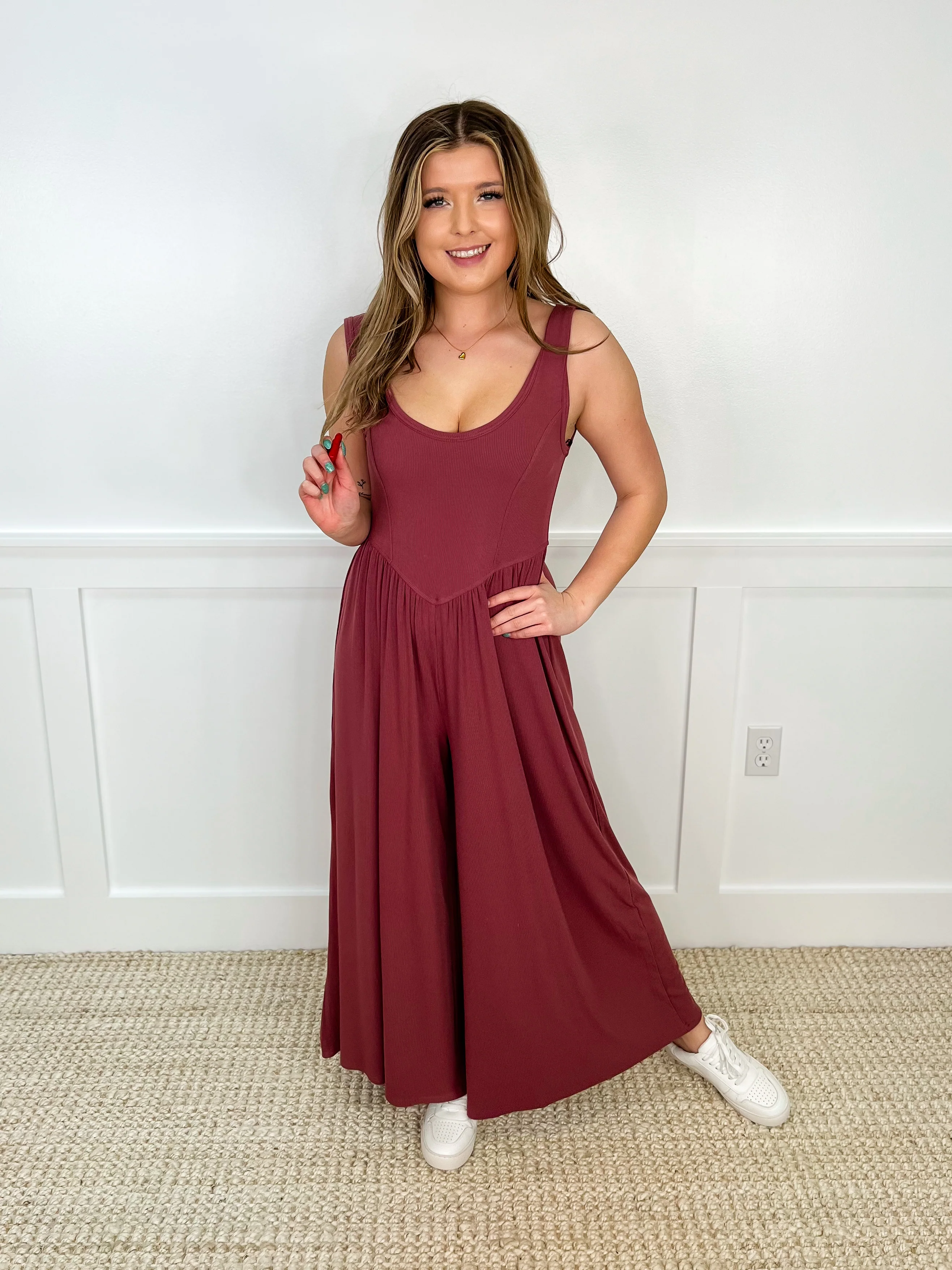 Take a Gamble Rayon Blend Avery Mae Jumpsuit - 2 colors! - Image 3