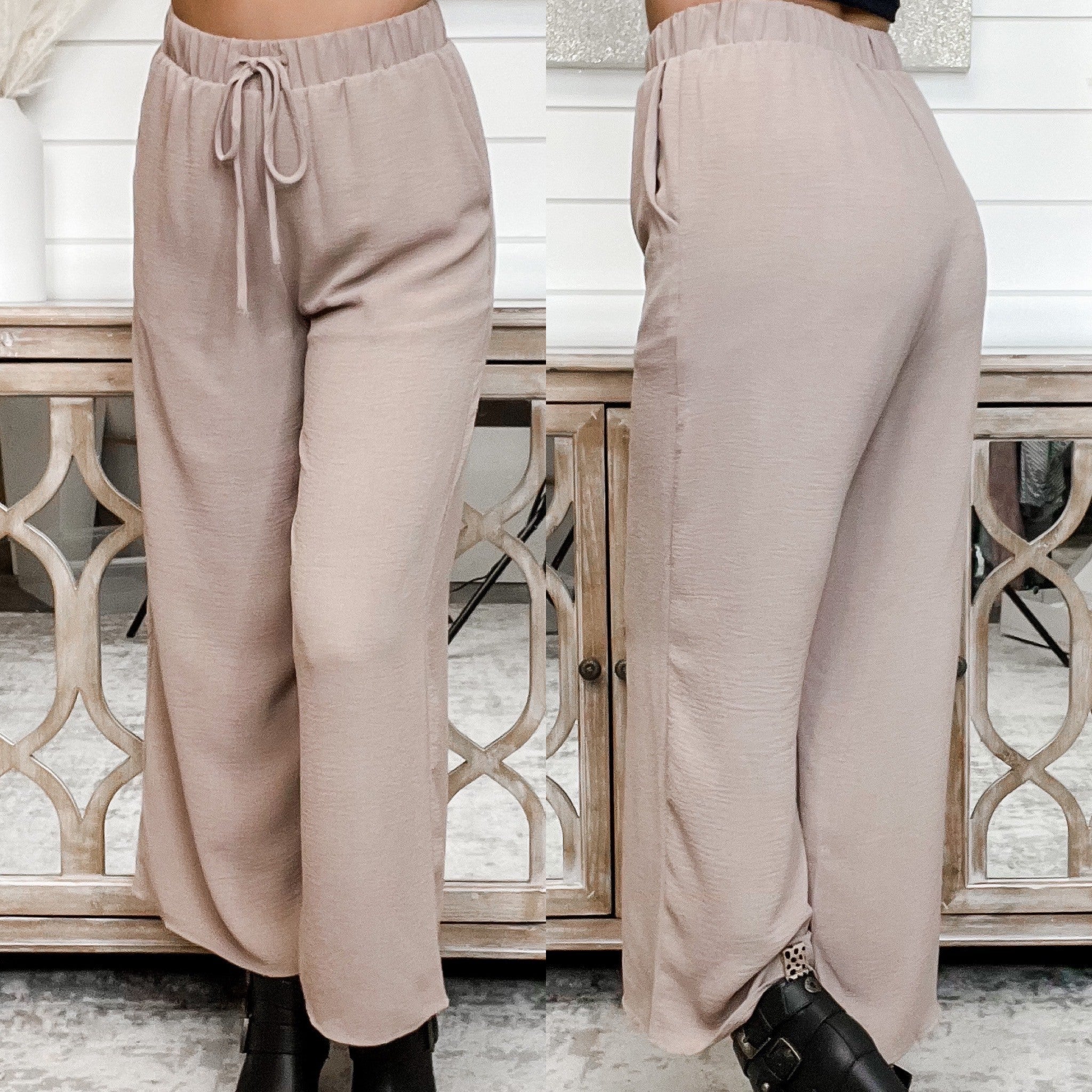 Take it There High-Rise Cropped Latte Bottoms