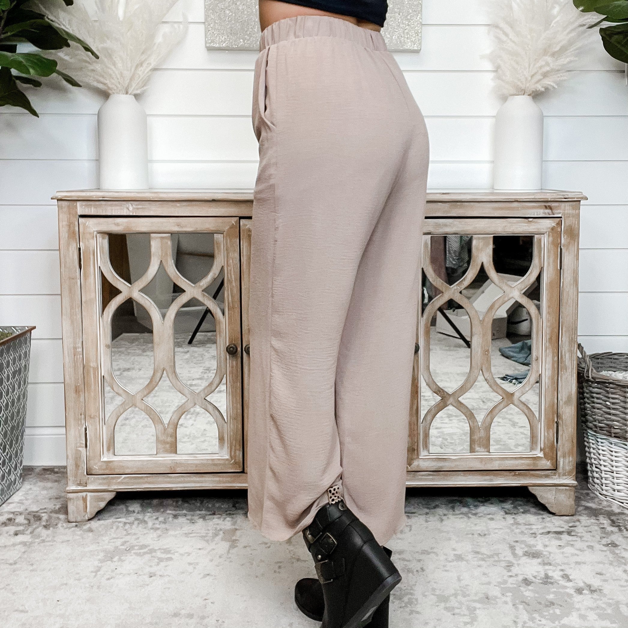 Take it There High-Rise Cropped Latte Bottoms - Image 2