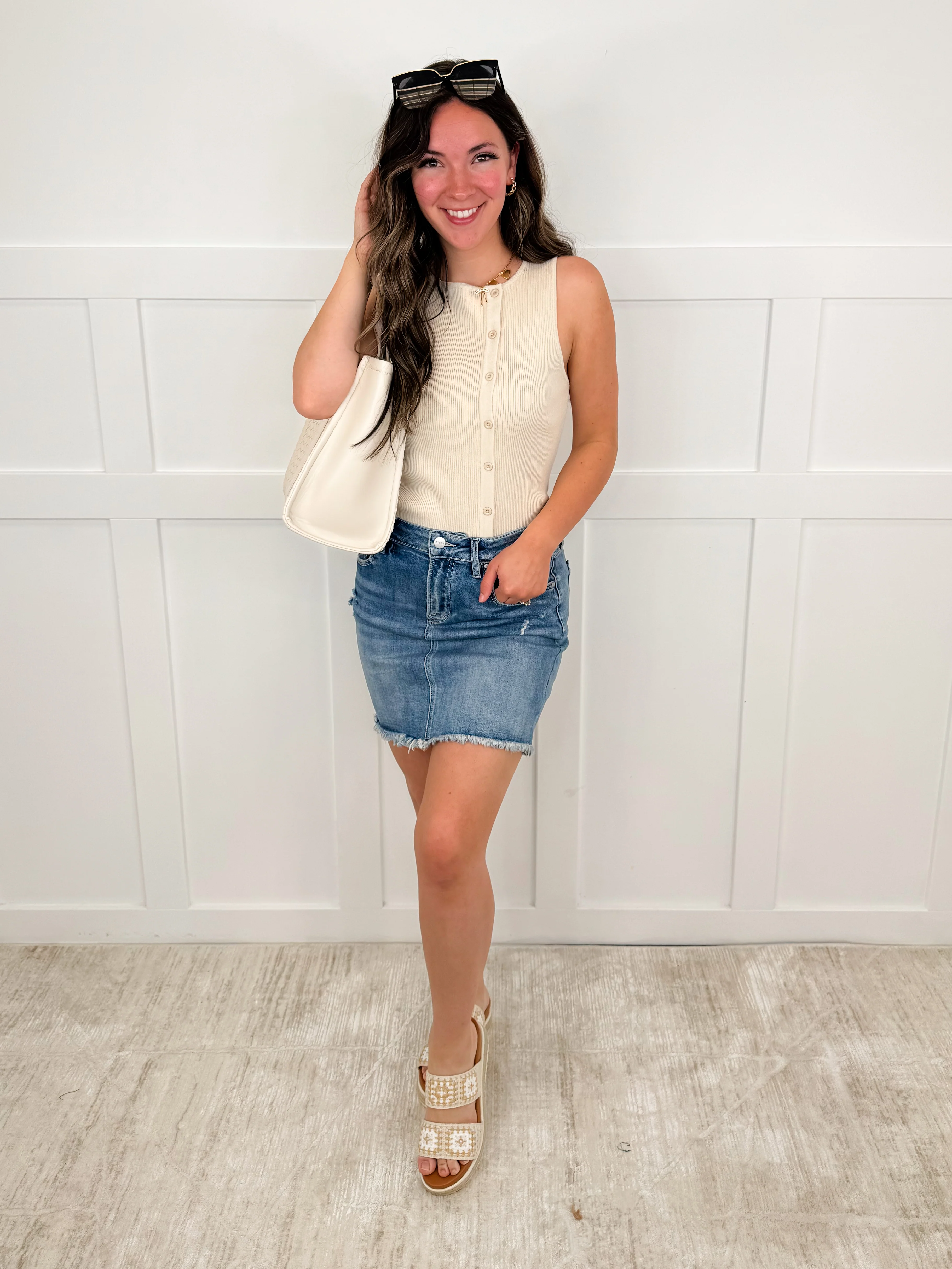 Take the Call Rayon Avery Mae Button Up Tank Top - 2 colors! - Image 6