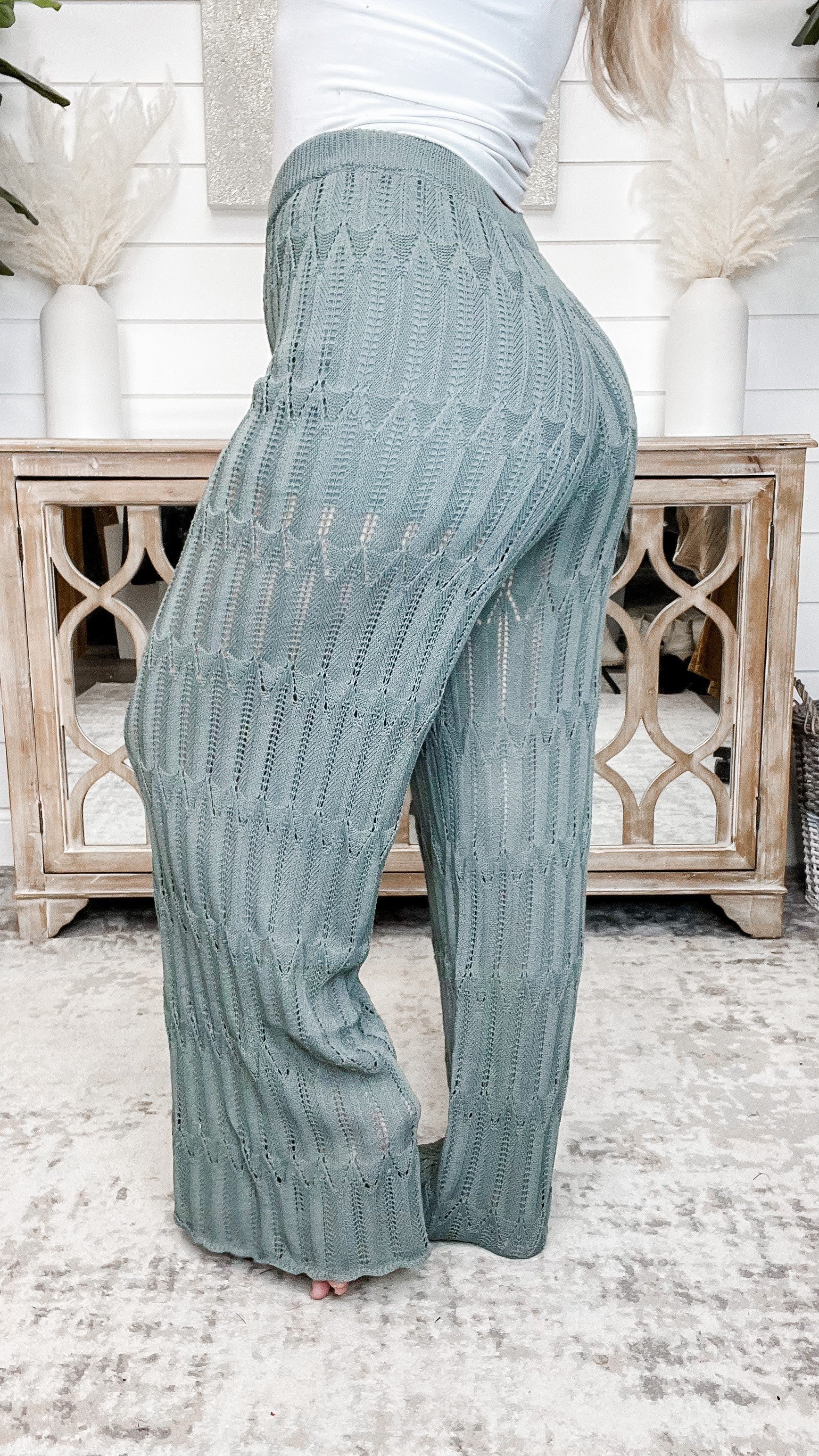 Taking a Stroll High-Rise Wishlist Crochet Forest Bottoms - Image 2