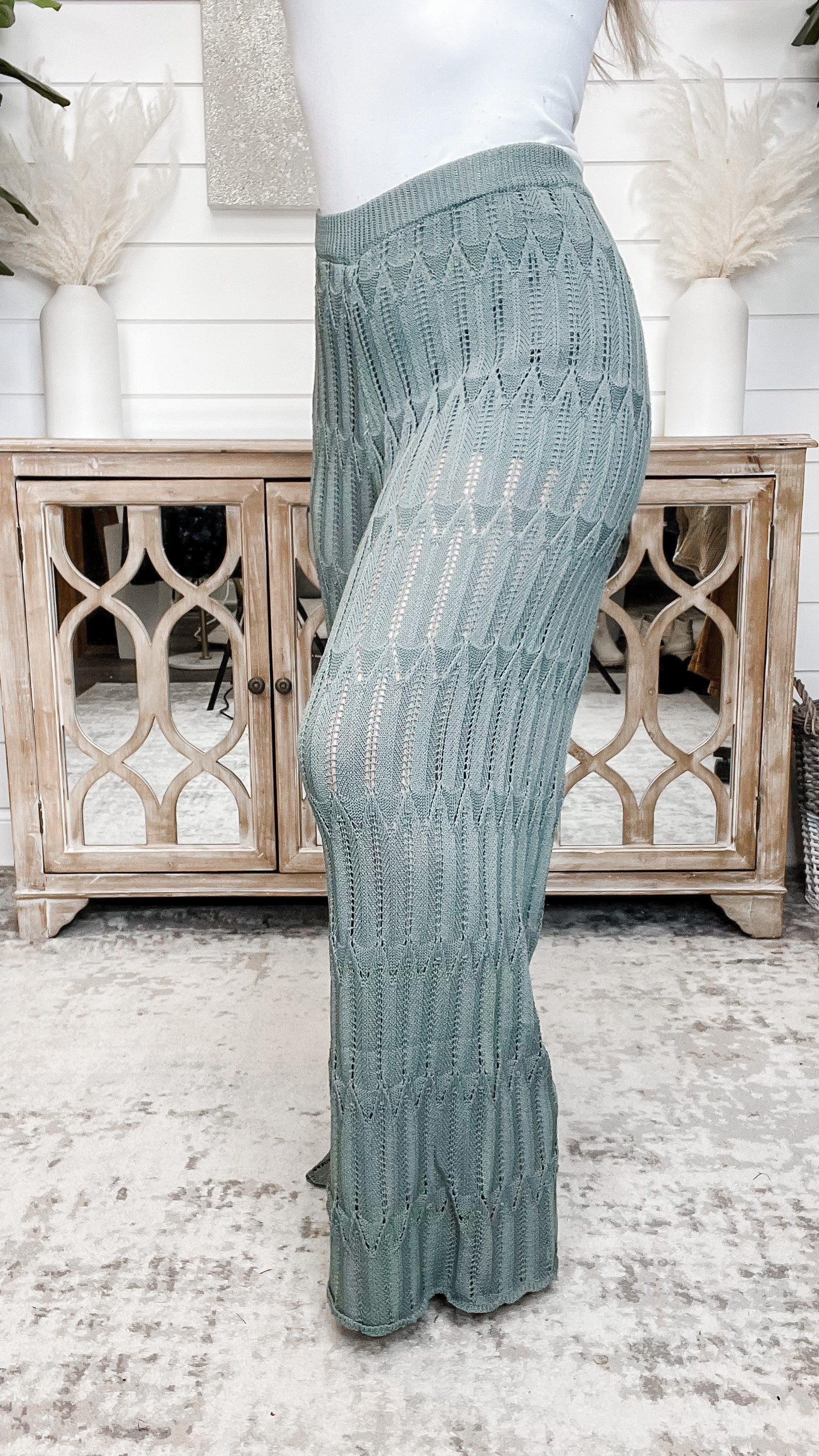 Taking a Stroll High-Rise Wishlist Crochet Forest Bottoms - Image 3