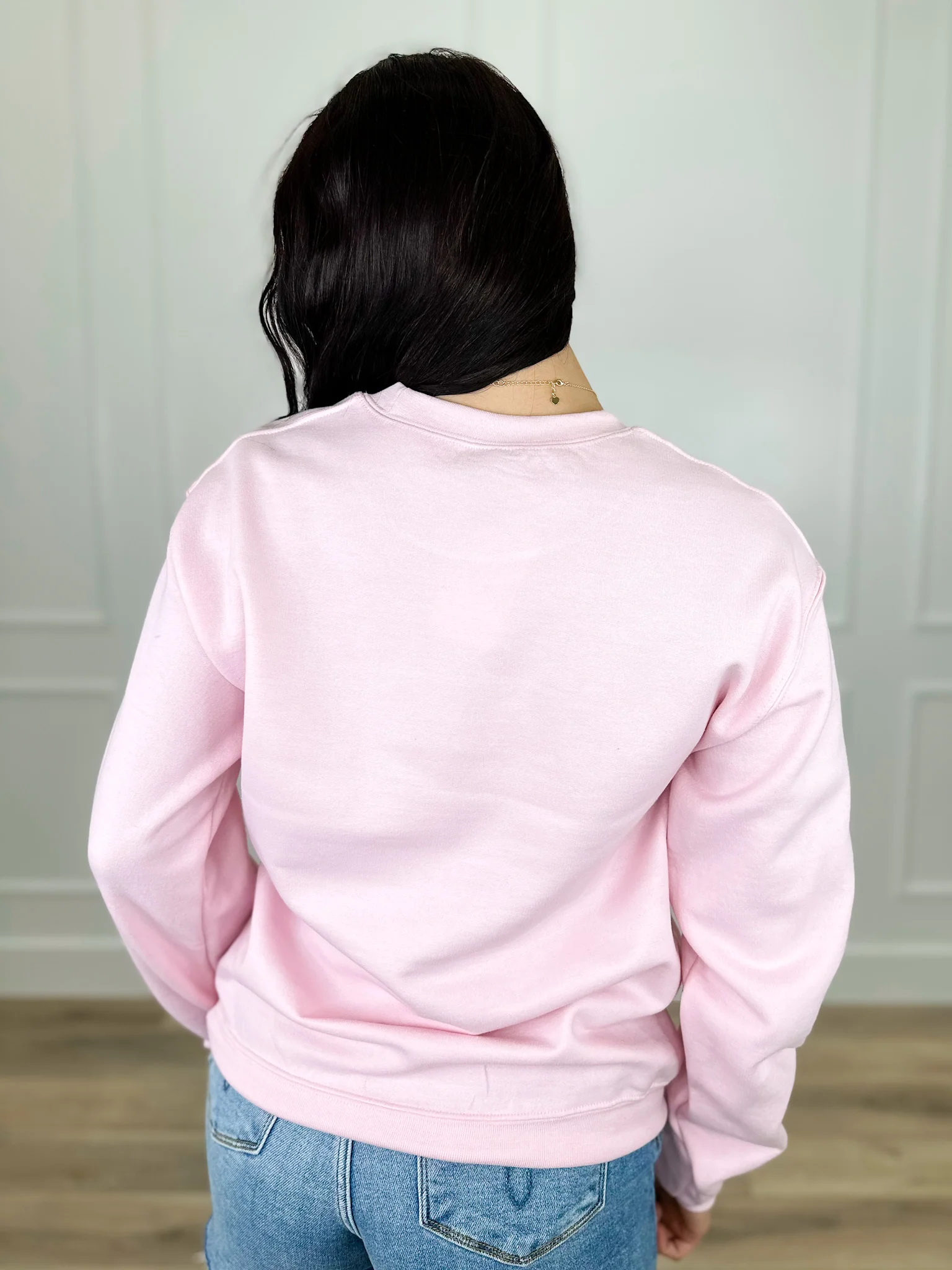 Teacher Qualities Cotton Blend Long Sleeve Pink Avery Mae Graphic Crewneck Sweatshirt (Gildan) - Image 2