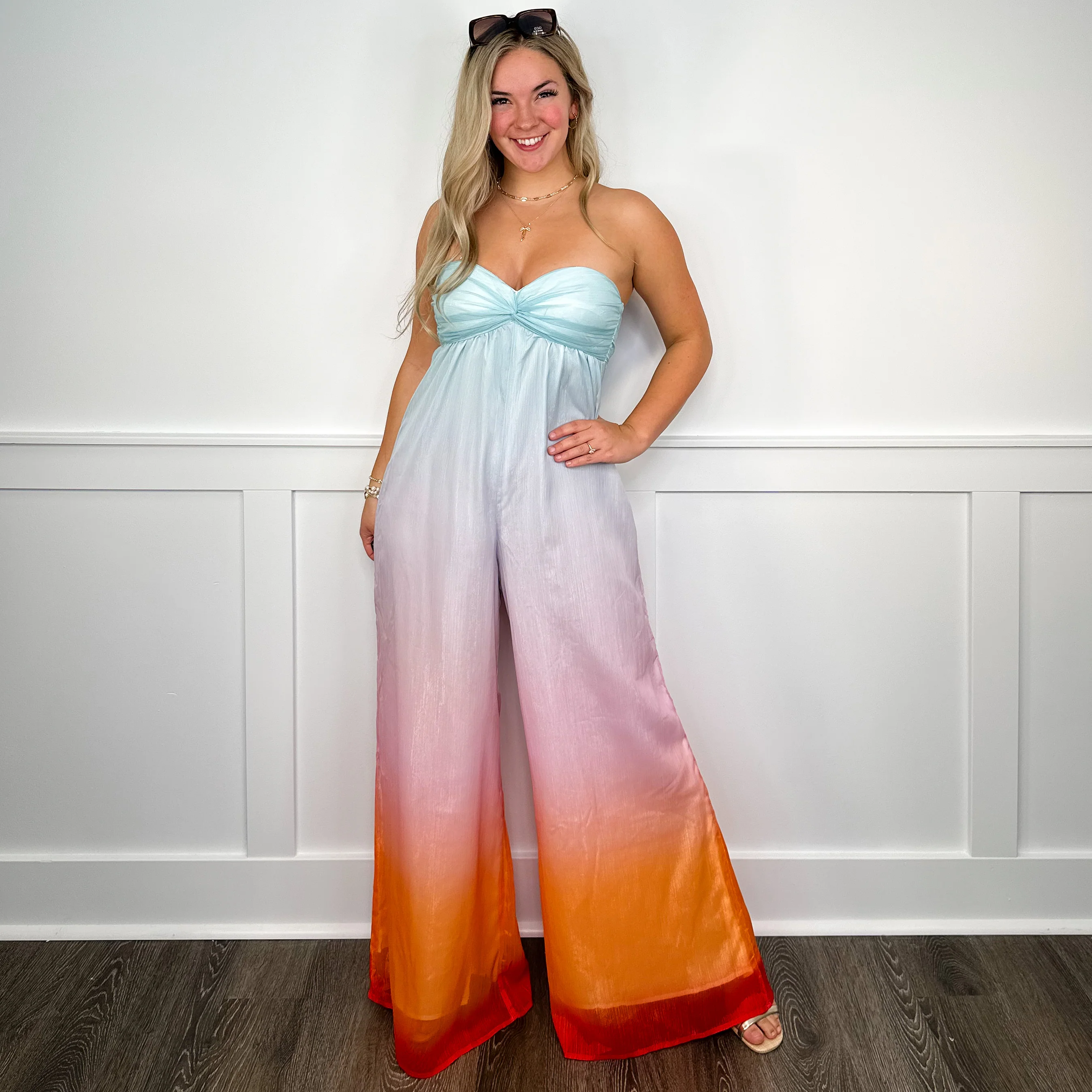 Tempting Fate Lightweight Strapless Ombre Avery Mae Jumpsuit