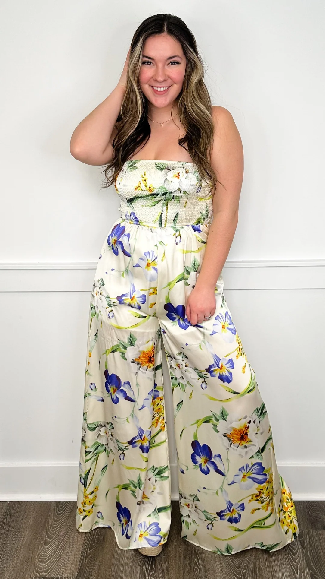 That Feeling Satin Cream Avery Mae Jumpsuit - Image 4