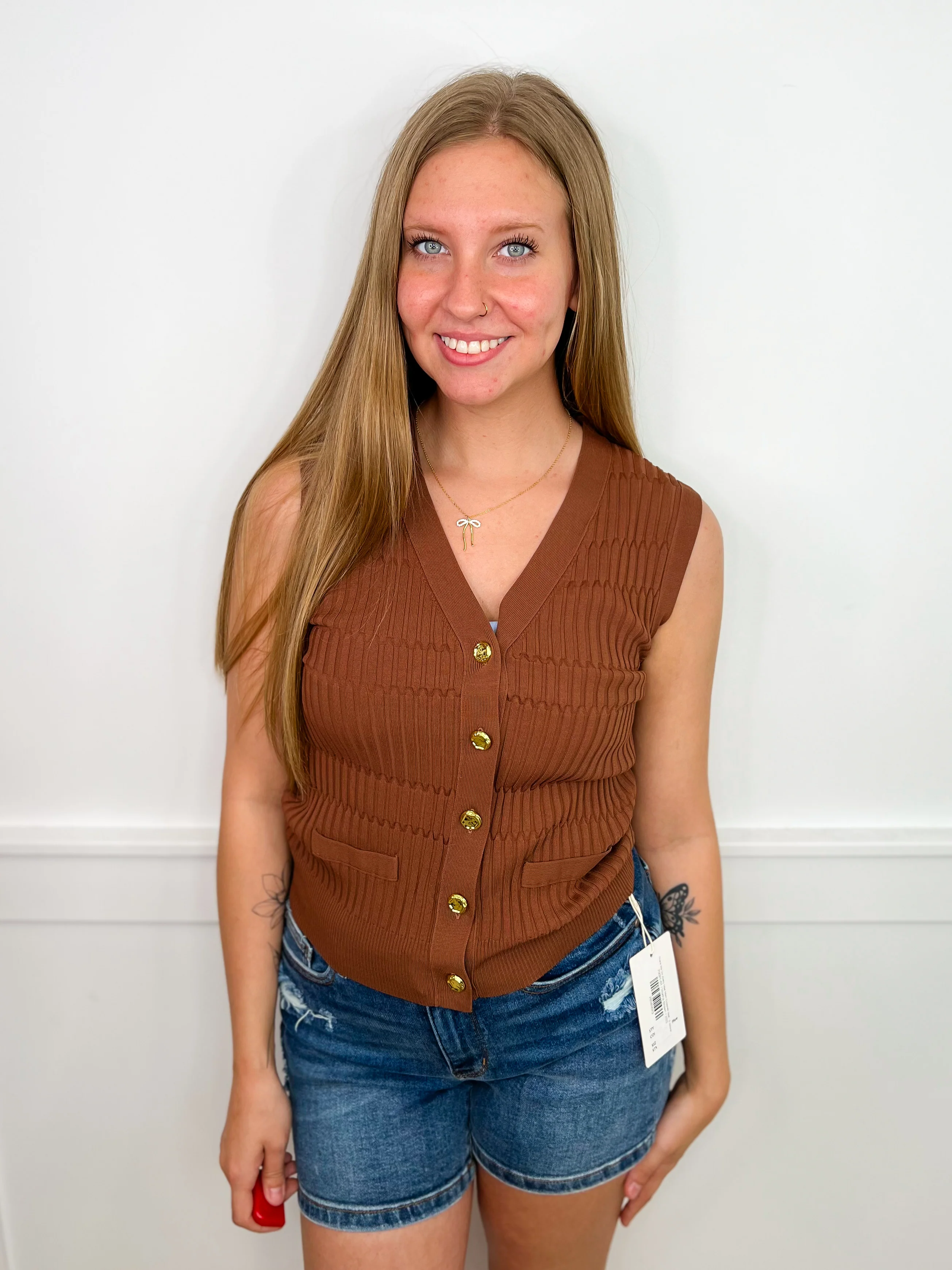 There We Go Avery Mae Mom Cropped Vest - 2 colors! - Image 3