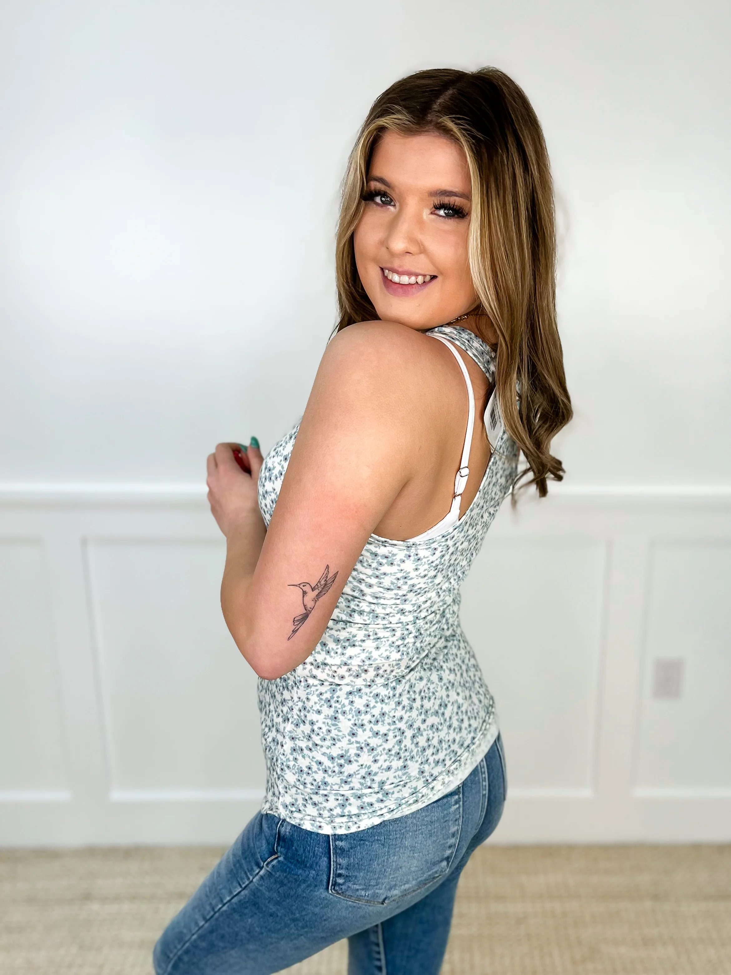 Thinking All Day Blue Avery Mae Tank Top - Image 2