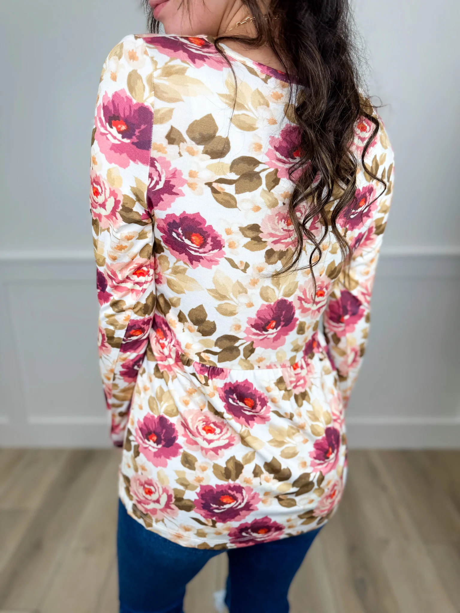 Third Times a Charm Rayon Blend Long Sleeve White Avery Mae Top - Image 2