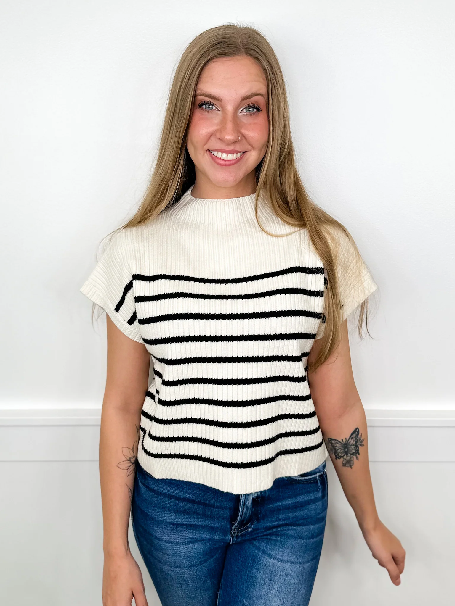 Time For Fun Rayon Blend Short Sleeve Avery Mae Mom Cropped Sweater Top - 5 colors! - Image 2