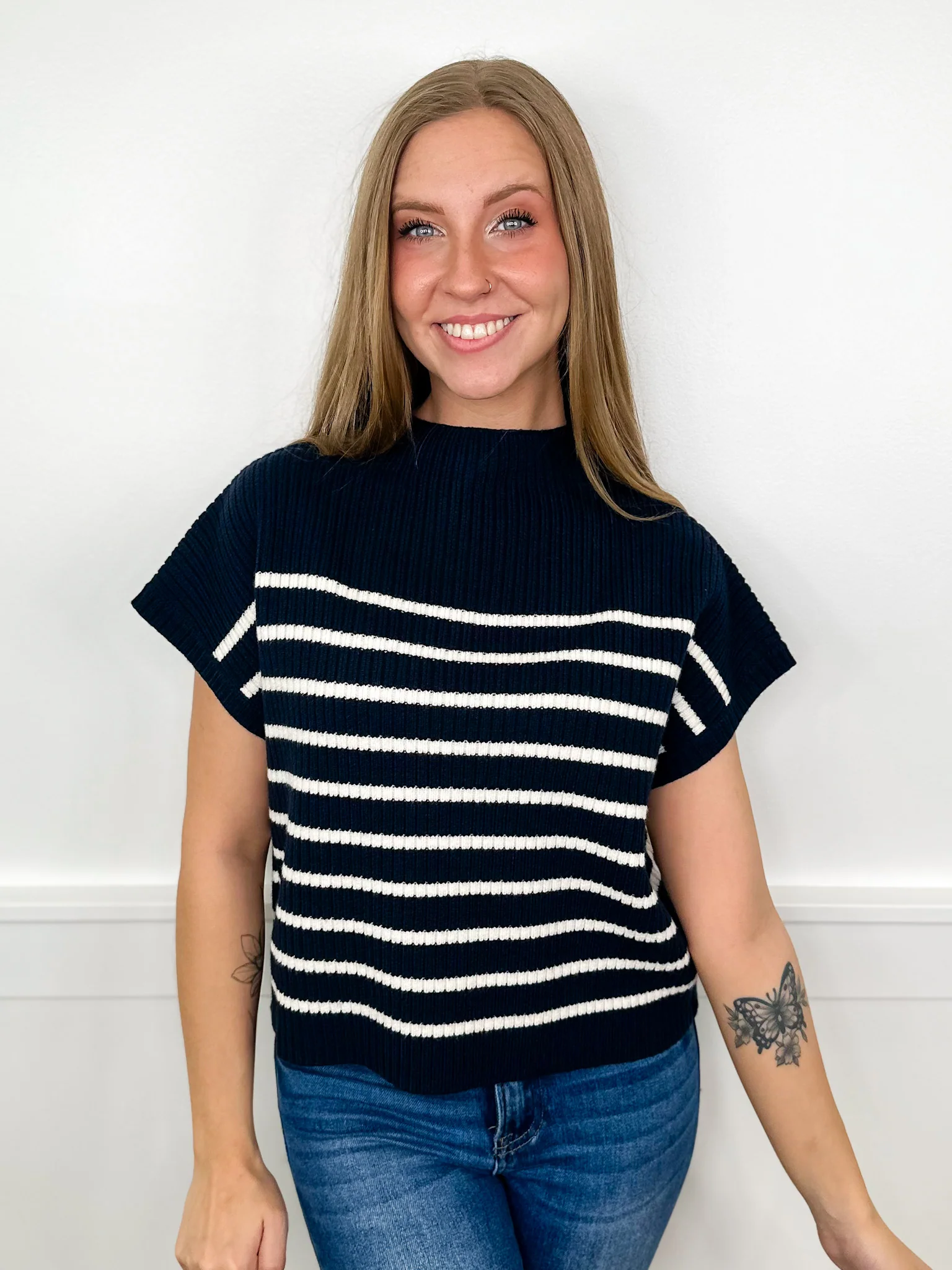 Time For Fun Rayon Blend Short Sleeve Avery Mae Mom Cropped Sweater Top - 5 colors! - Image 5