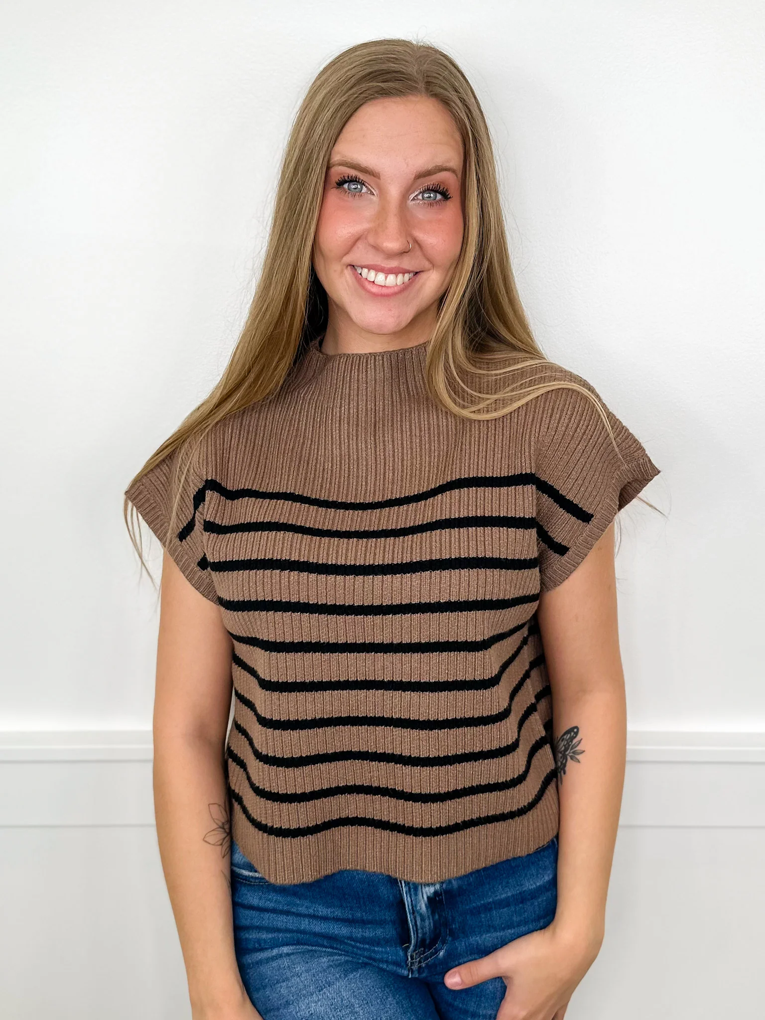 Time For Fun Rayon Blend Short Sleeve Avery Mae Mom Cropped Sweater Top - 5 colors! - Image 6