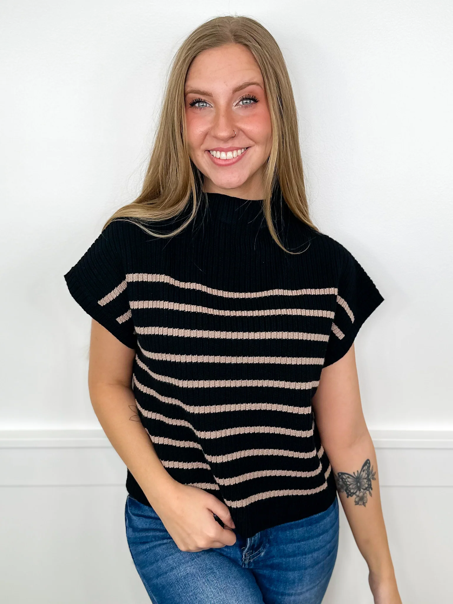 Time For Fun Rayon Blend Short Sleeve Avery Mae Mom Cropped Sweater Top - 5 colors! - Image 7