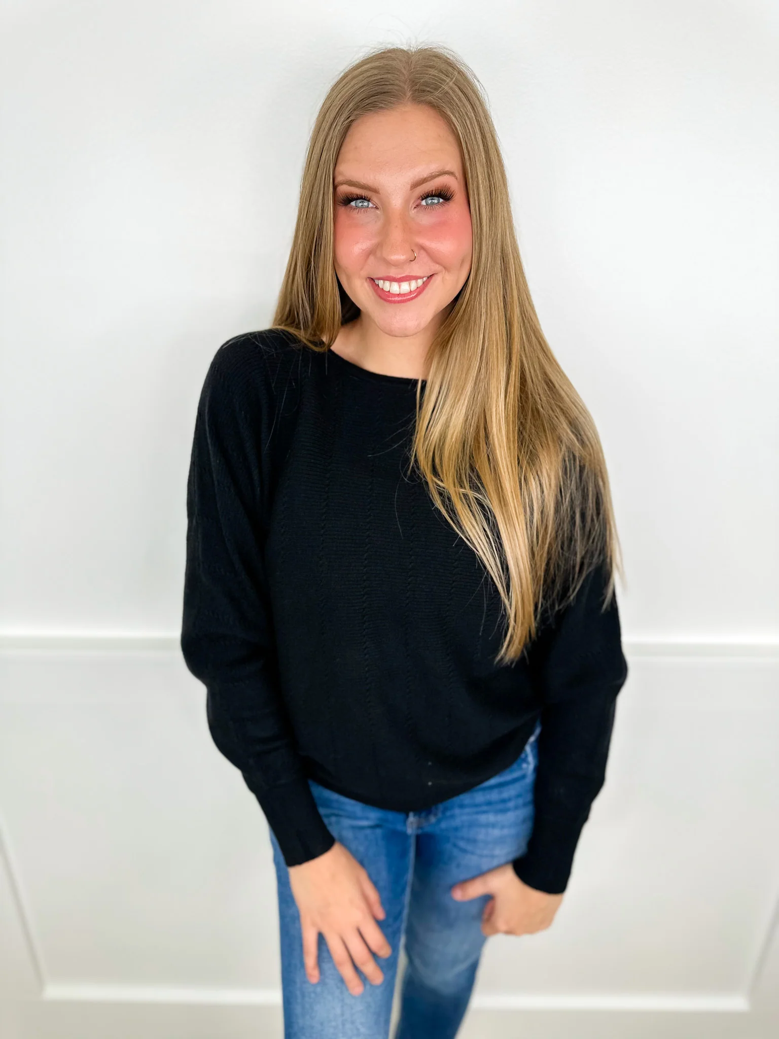 Timeless Touch Knit Long Sleeve Avery Mae Sweater Top - 4 colors! - Image 2