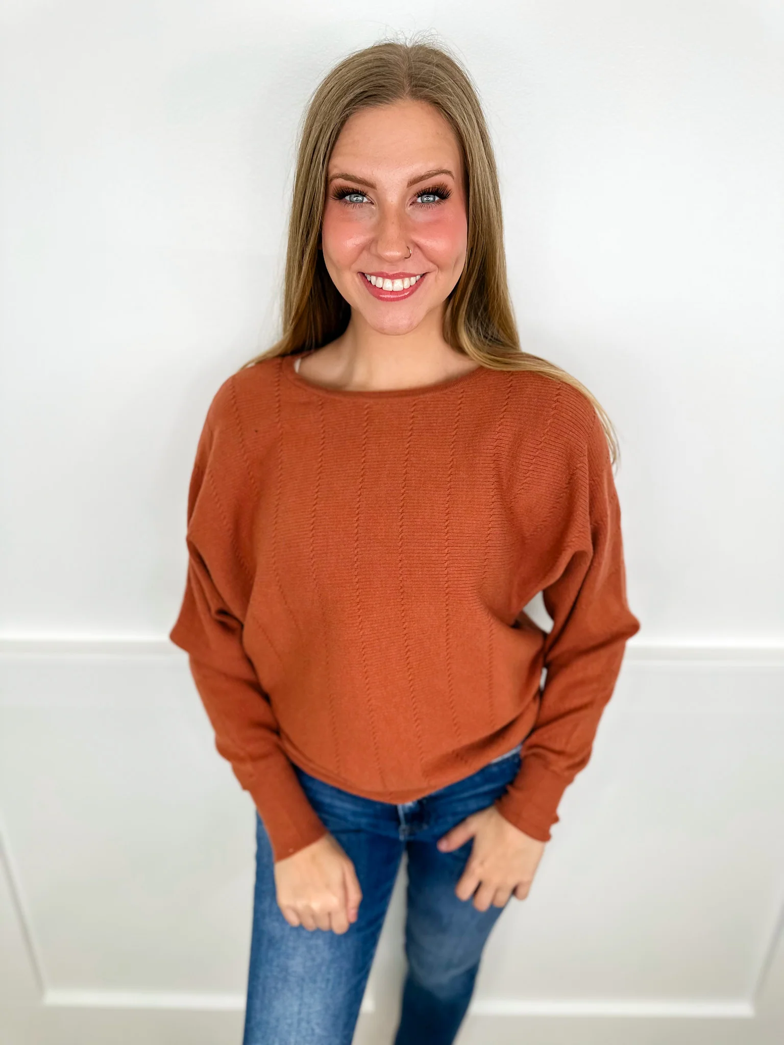 Timeless Touch Knit Long Sleeve Avery Mae Sweater Top - 4 colors! - Image 4