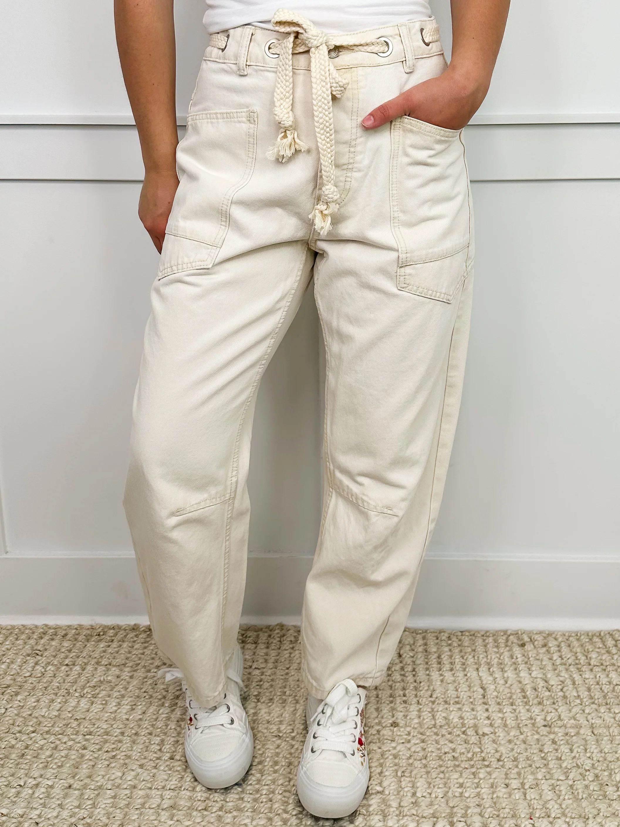 Tonight We Party High-Rise Cotton Blend Avery Mae Barrel Jeans - 3 colors! - Image 4