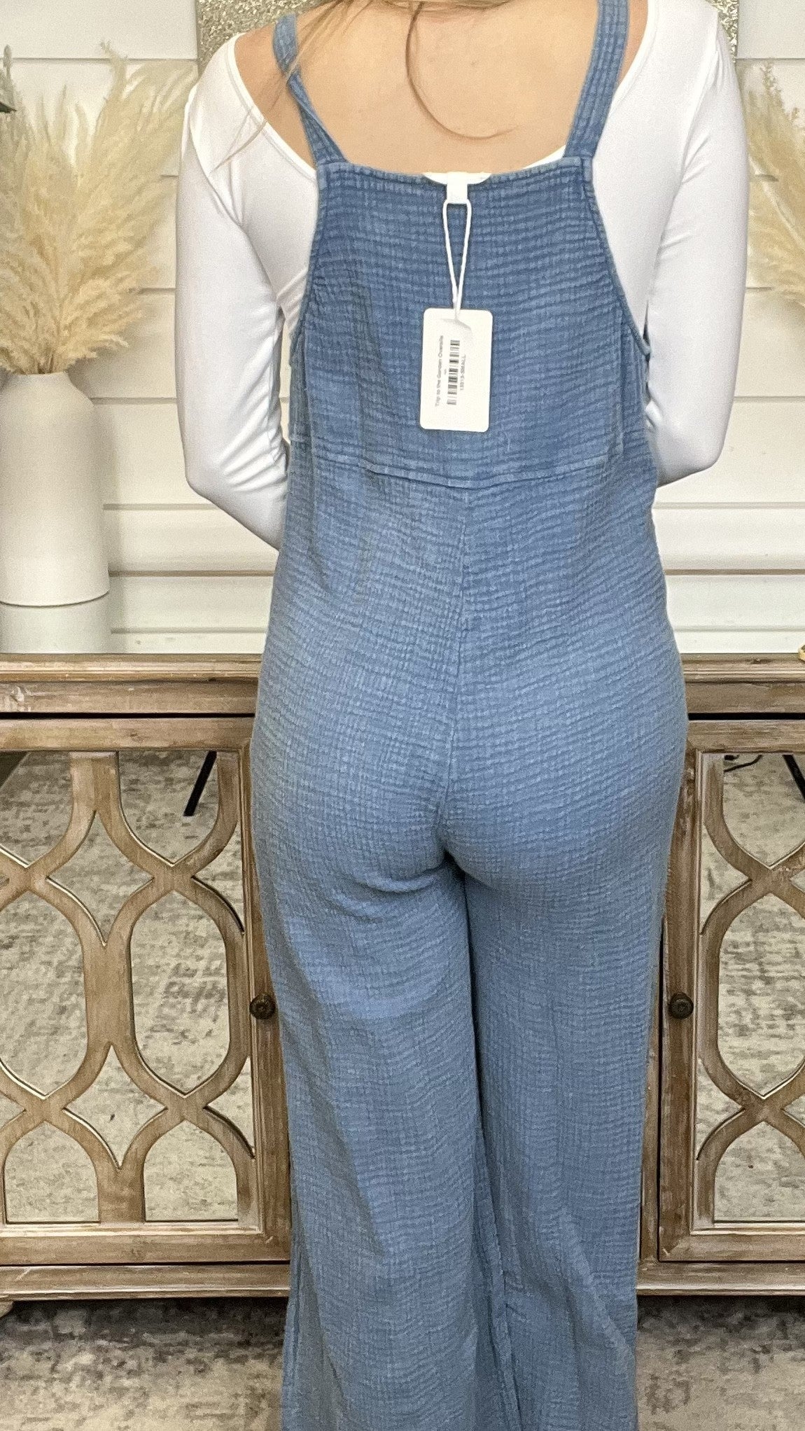 Trip to the Garden Cotton Blue Avery Mae Overalls - Image 3
