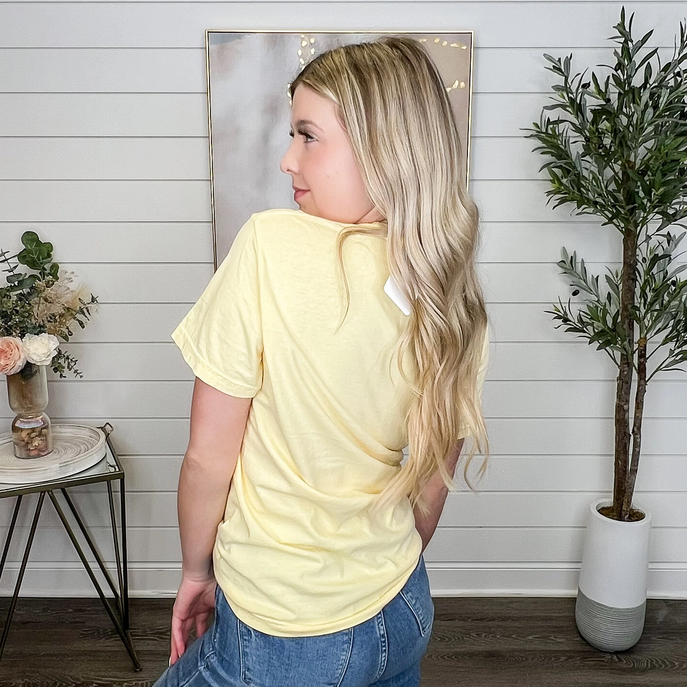 Trust in Teachers Cotton Short Sleeve Yellow Avery Mae Graphic Tee Shirt - Image 2