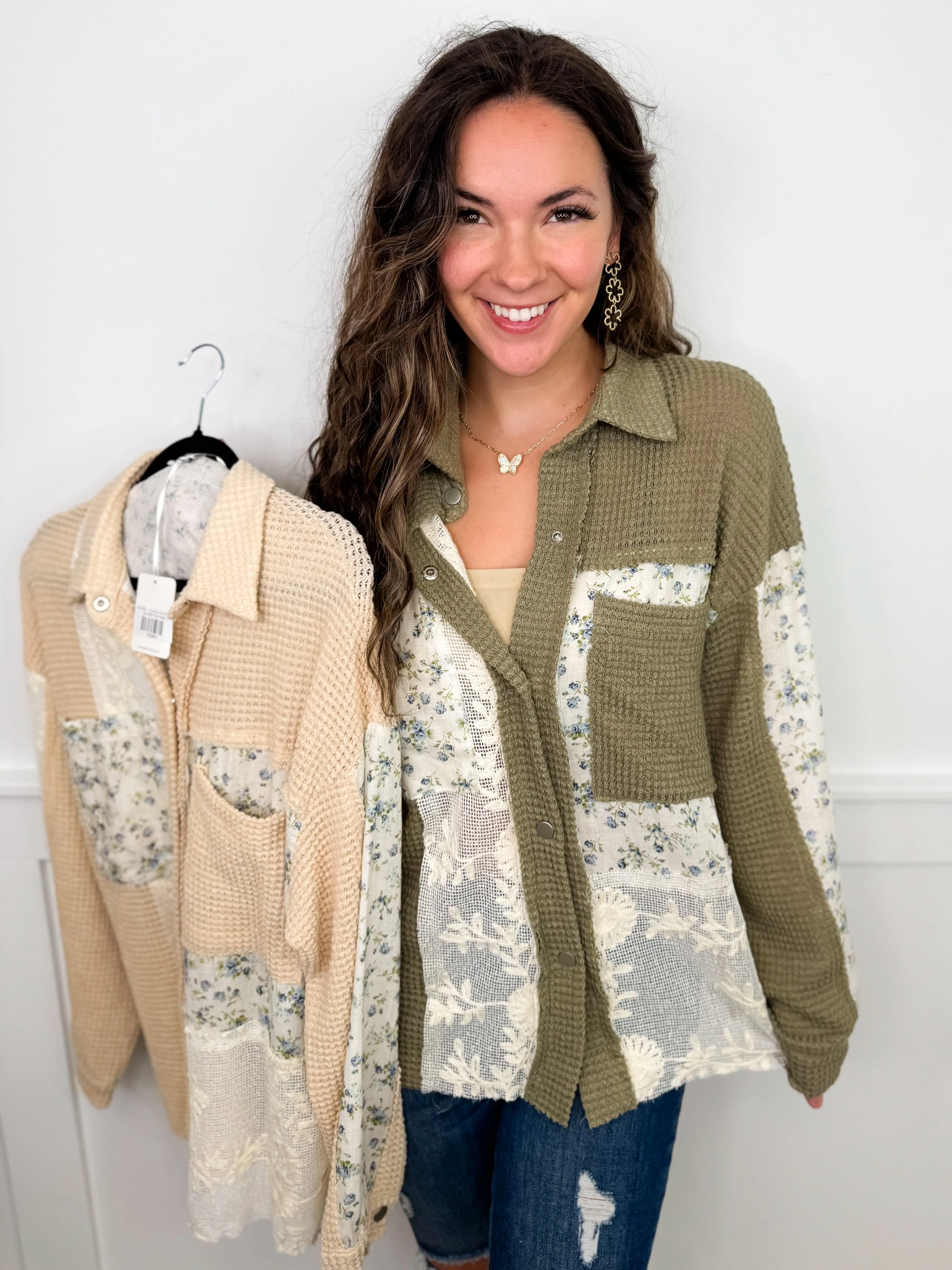 Unpredictable Times Knit Long Sleeve Avery Mae Button Up Top - 2 colors!