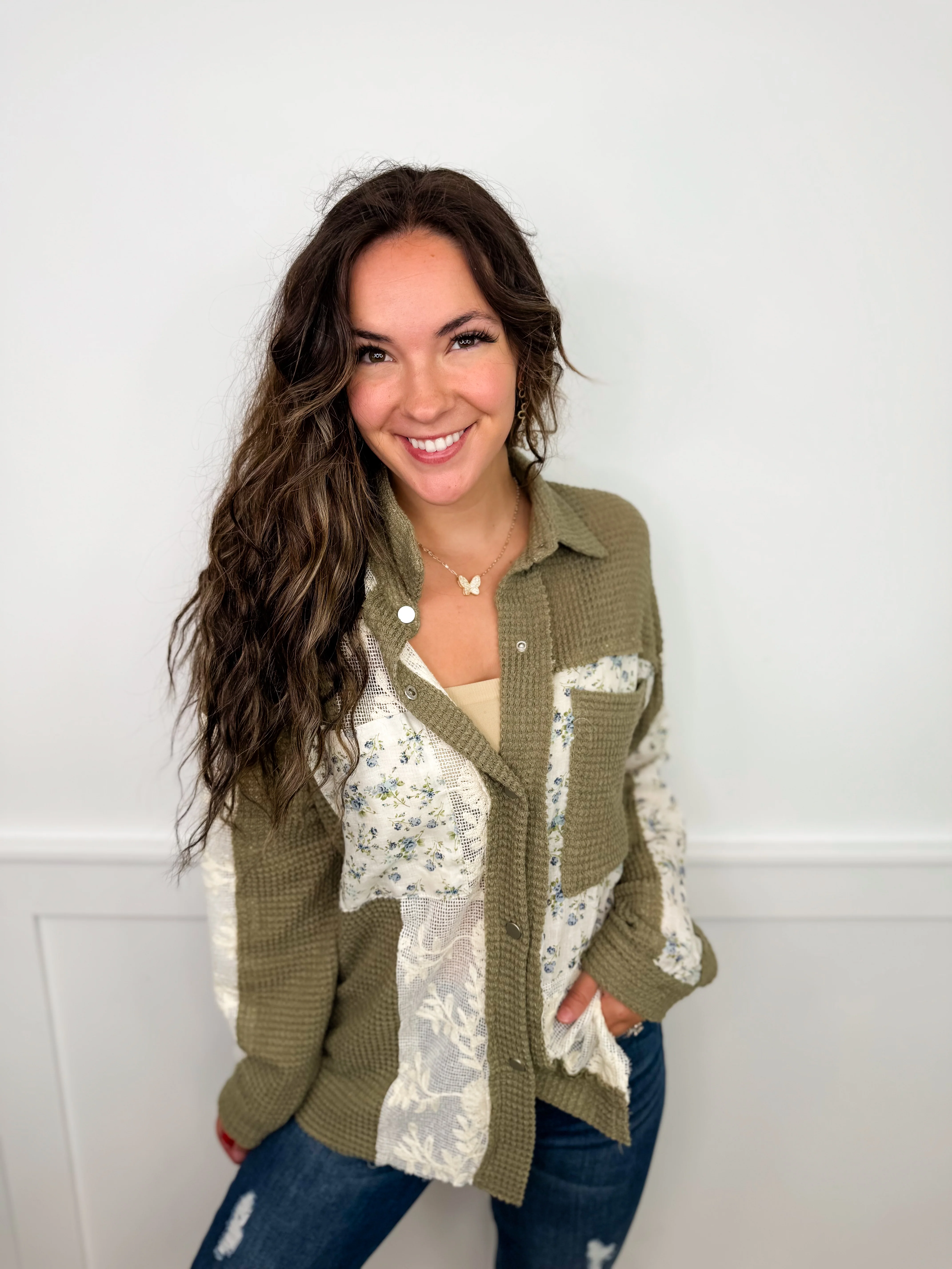 Unpredictable Times Knit Long Sleeve Avery Mae Button Up Top - 2 colors! - Image 2
