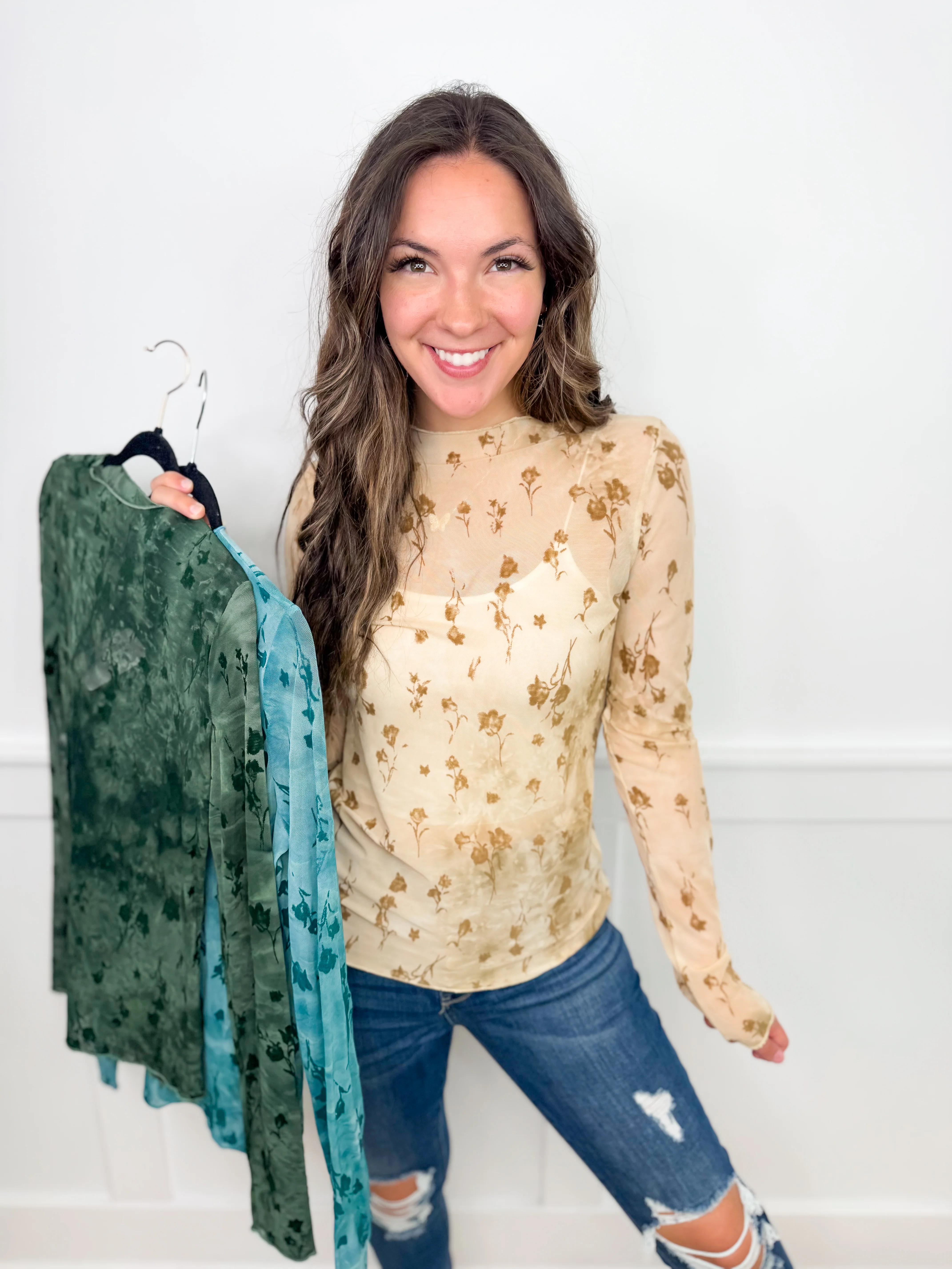 Velvet Touch Sheer Mesh Long Sleeve Avery Mae Top - 5 colors! - Image 4