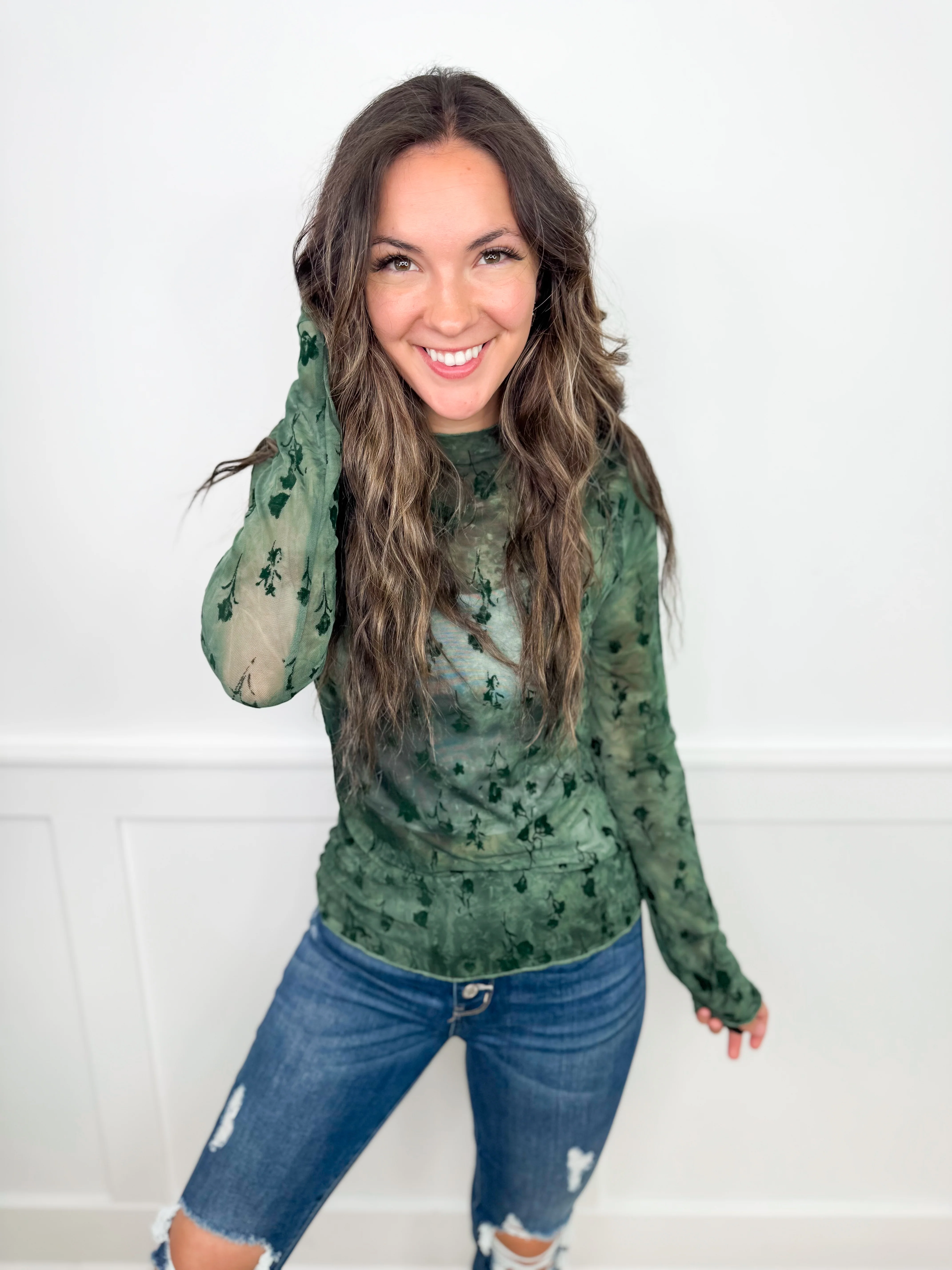 Velvet Touch Sheer Mesh Long Sleeve Avery Mae Top - 5 colors! - Image 5