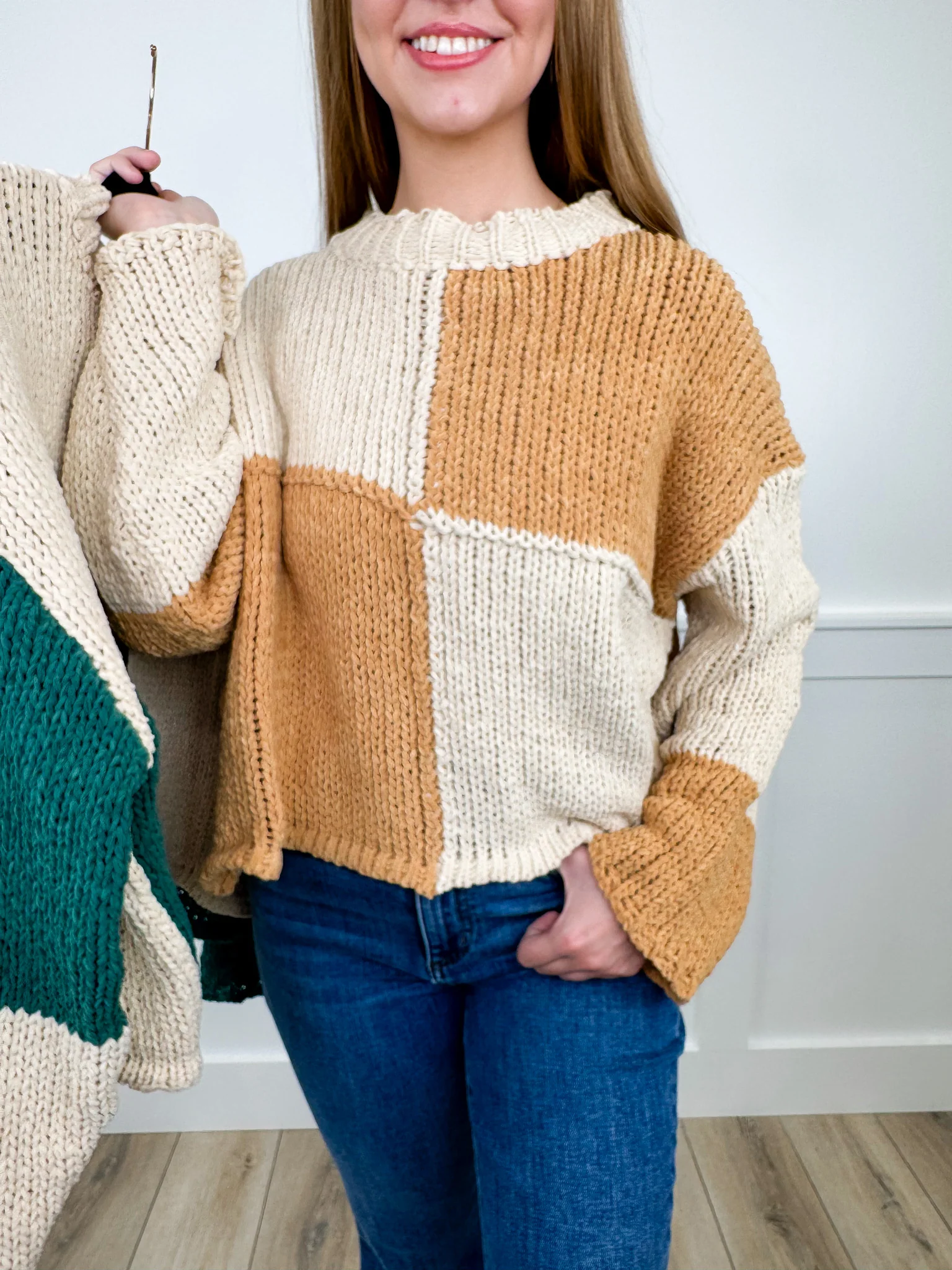 Very Approachable Knit Long Sleeve Avery Mae Sweater Top - 2 colors!