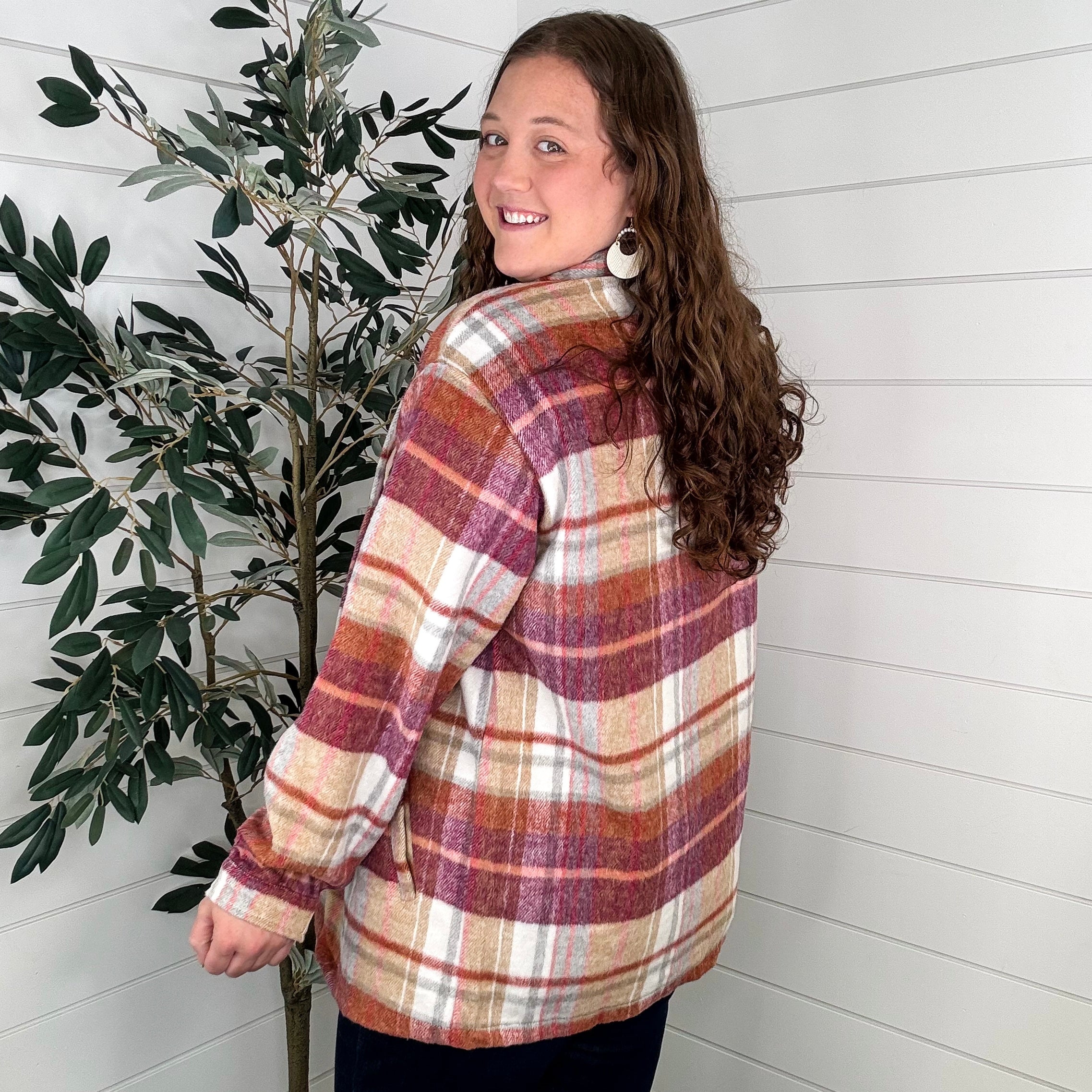 Watching the Sunrise Long Sleeve Plaid Avery Mae Jacket - 3 colors! - Image 5