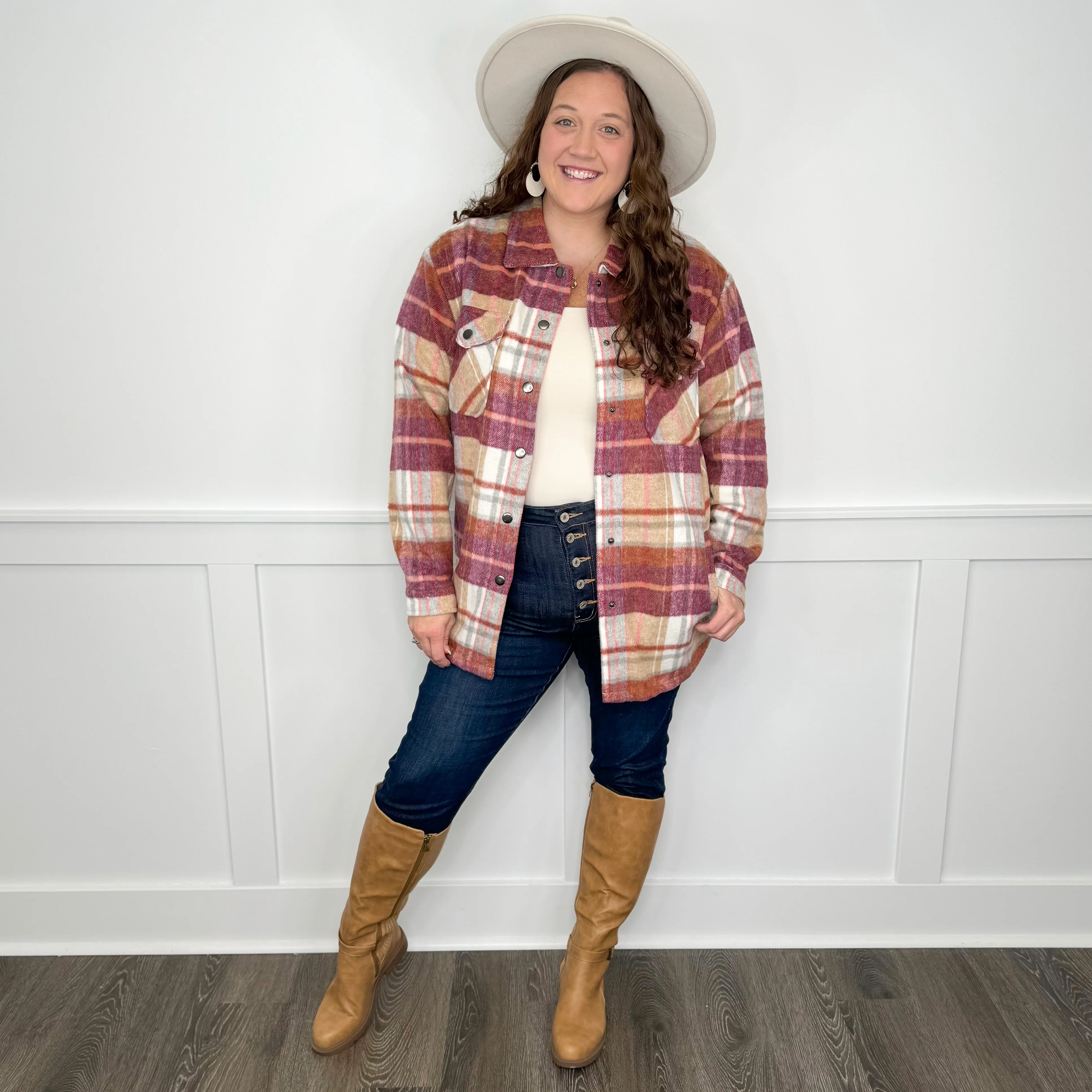 Watching the Sunrise Long Sleeve Plaid Avery Mae Jacket - 3 colors! - Image 6