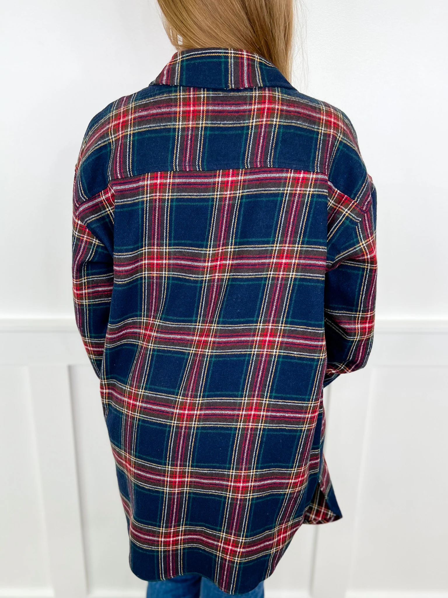 We All Know Knit Long Sleeve Flannel Avery Mae Button Up Tunic Top - 2 colors! - Image 4