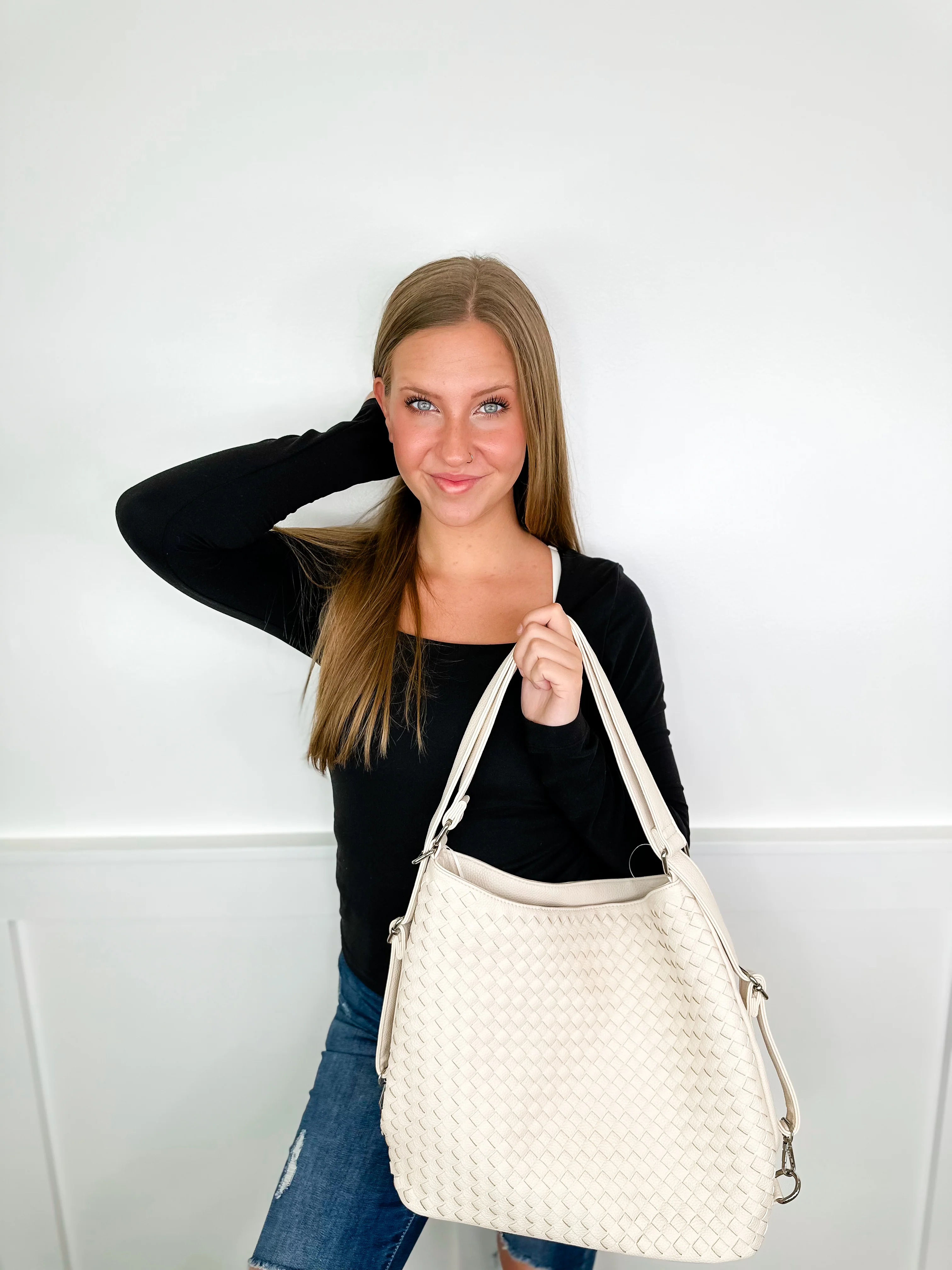 Weaving Through it Faux Leather Convertible Backpack Bag - 5 colors! - Image 3