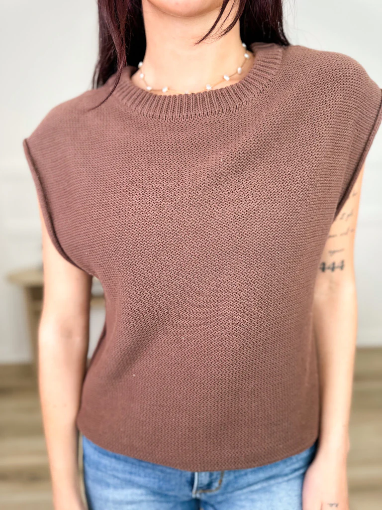 Weekend Wanderer Cotton Cap Sleeve Avery Mae Sweater Top - Multiple Colors - Image 4
