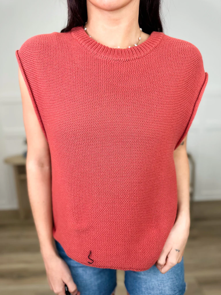 Weekend Wanderer Cotton Cap Sleeve Avery Mae Sweater Top - Multiple Colors - Image 5
